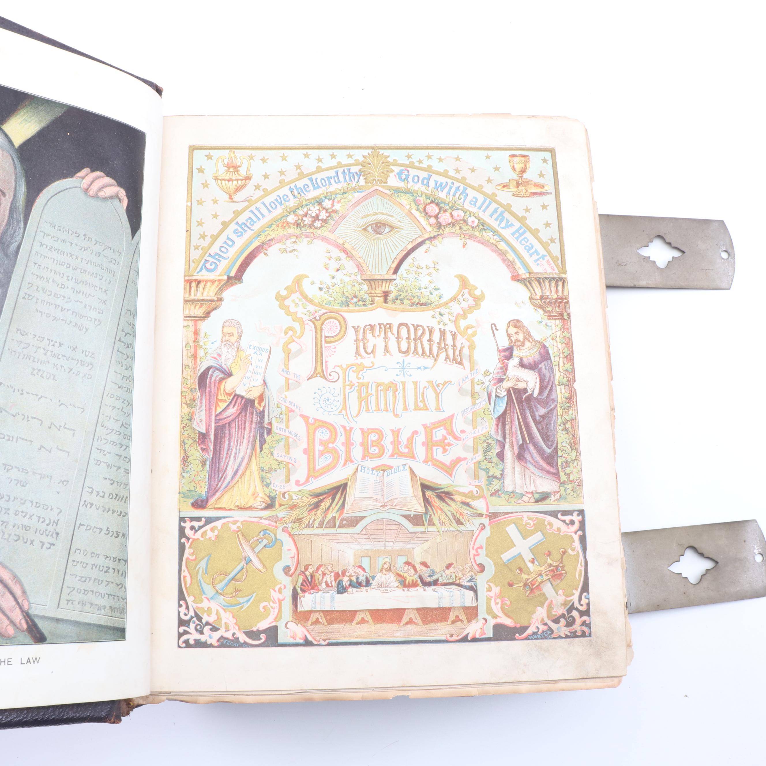 Antique Pictorial Family Bible, 19th Century