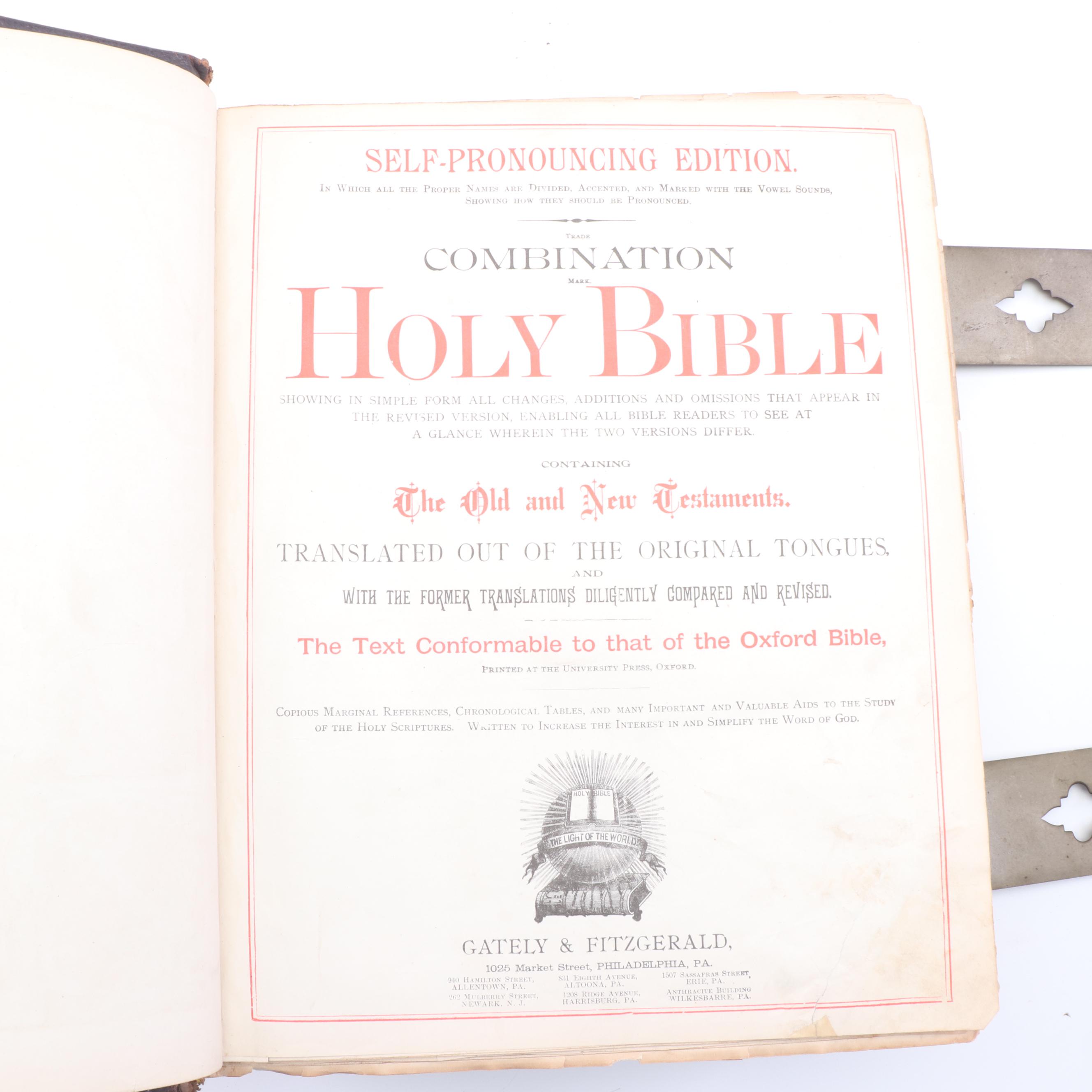 Antique Pictorial Family Bible, 19th Century