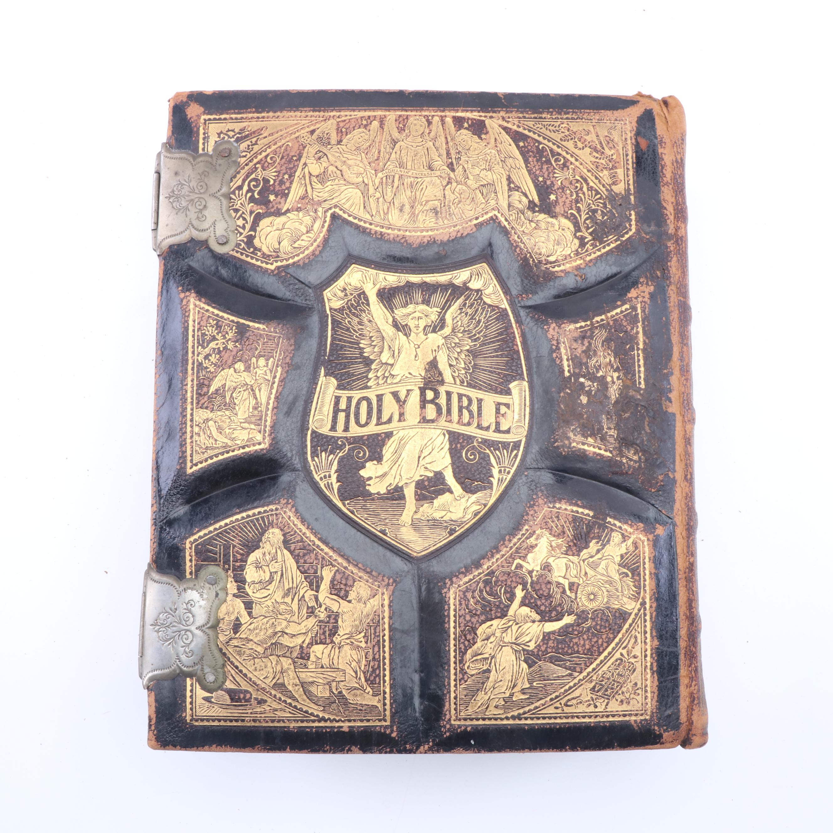 Antique Pictorial Family Bible, 19th Century