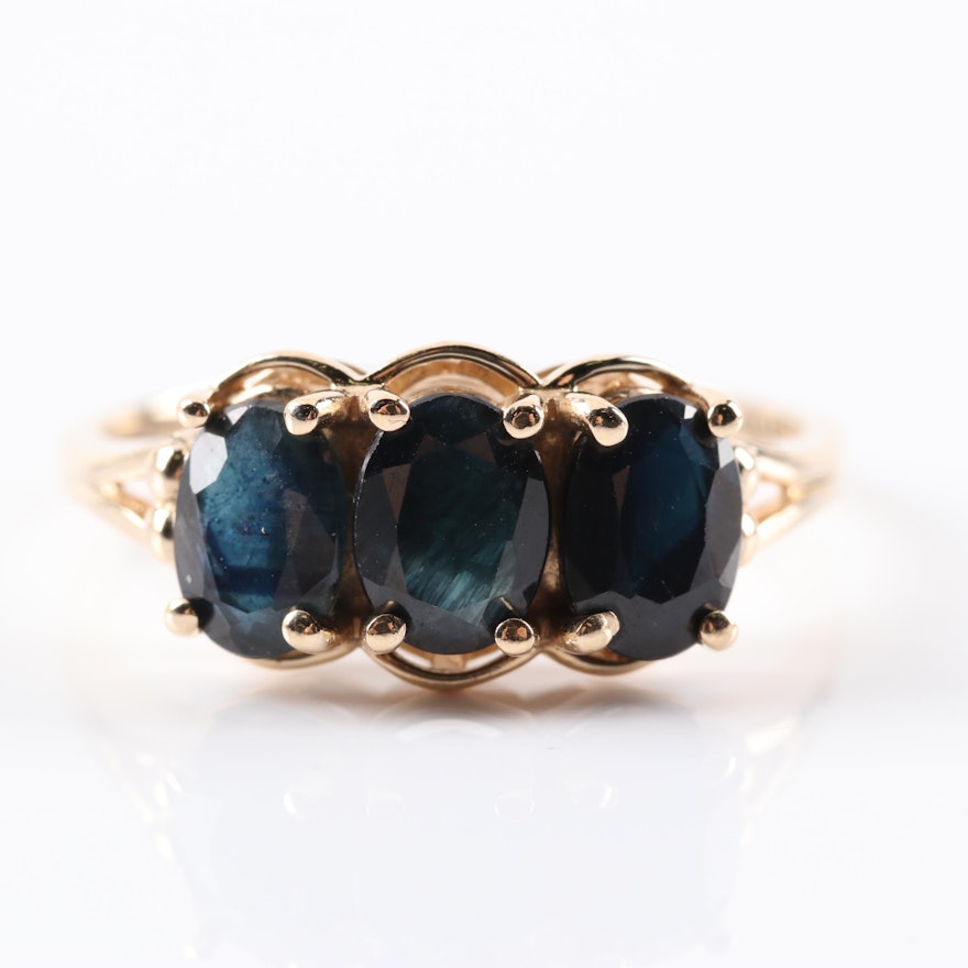 10K Yellow Gold 3.24 CTW Sapphire Ring