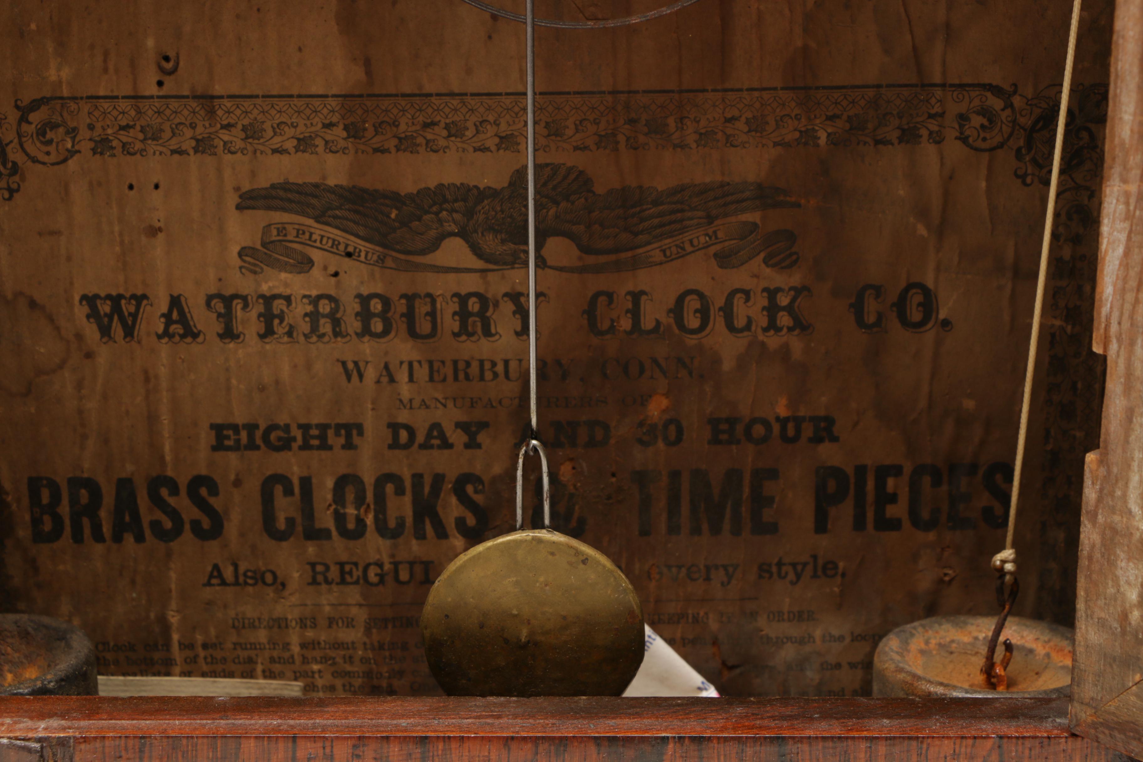 Waterbury Eight Day 30 Hour Column and Cornice Cased Shelf Clock