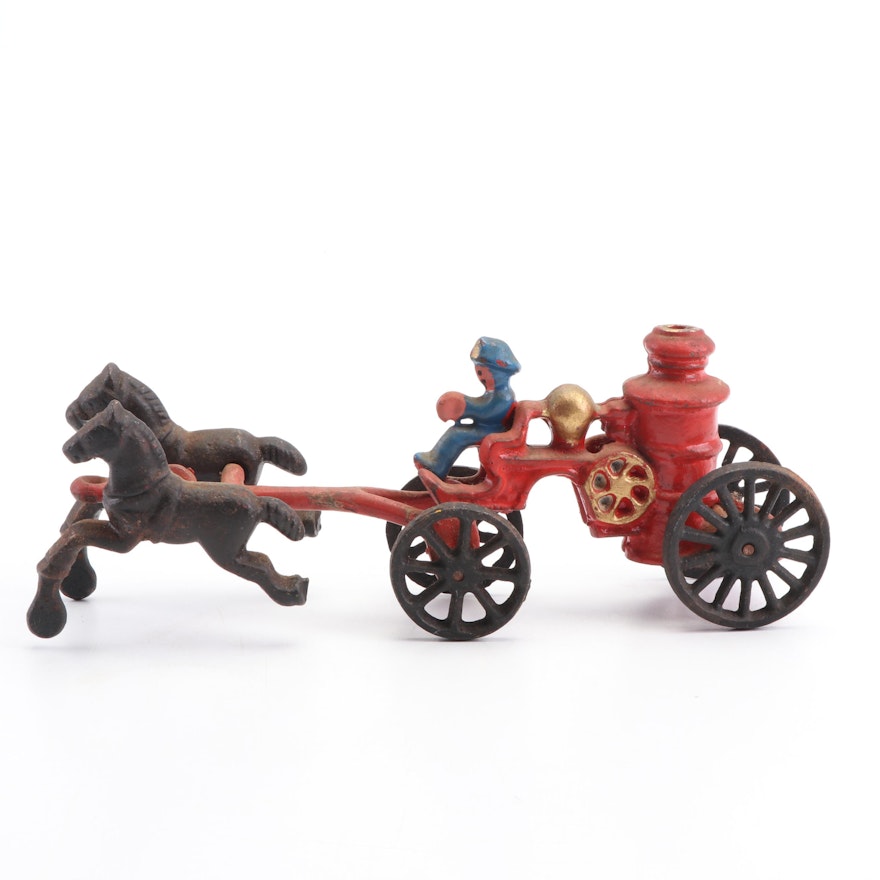 Cast Policeman and Buggy Toy, Early 20th Century