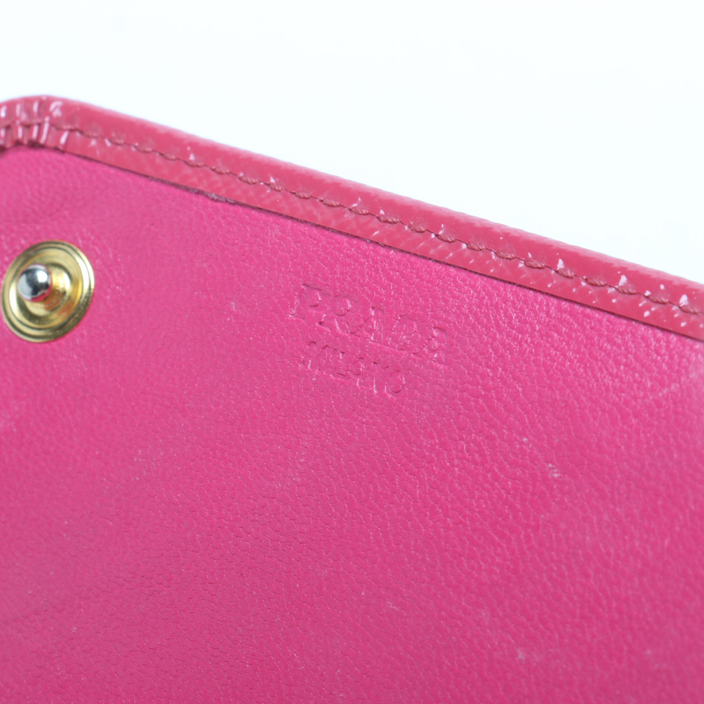Prada Pink Glazed Saffiano Leather Wallet