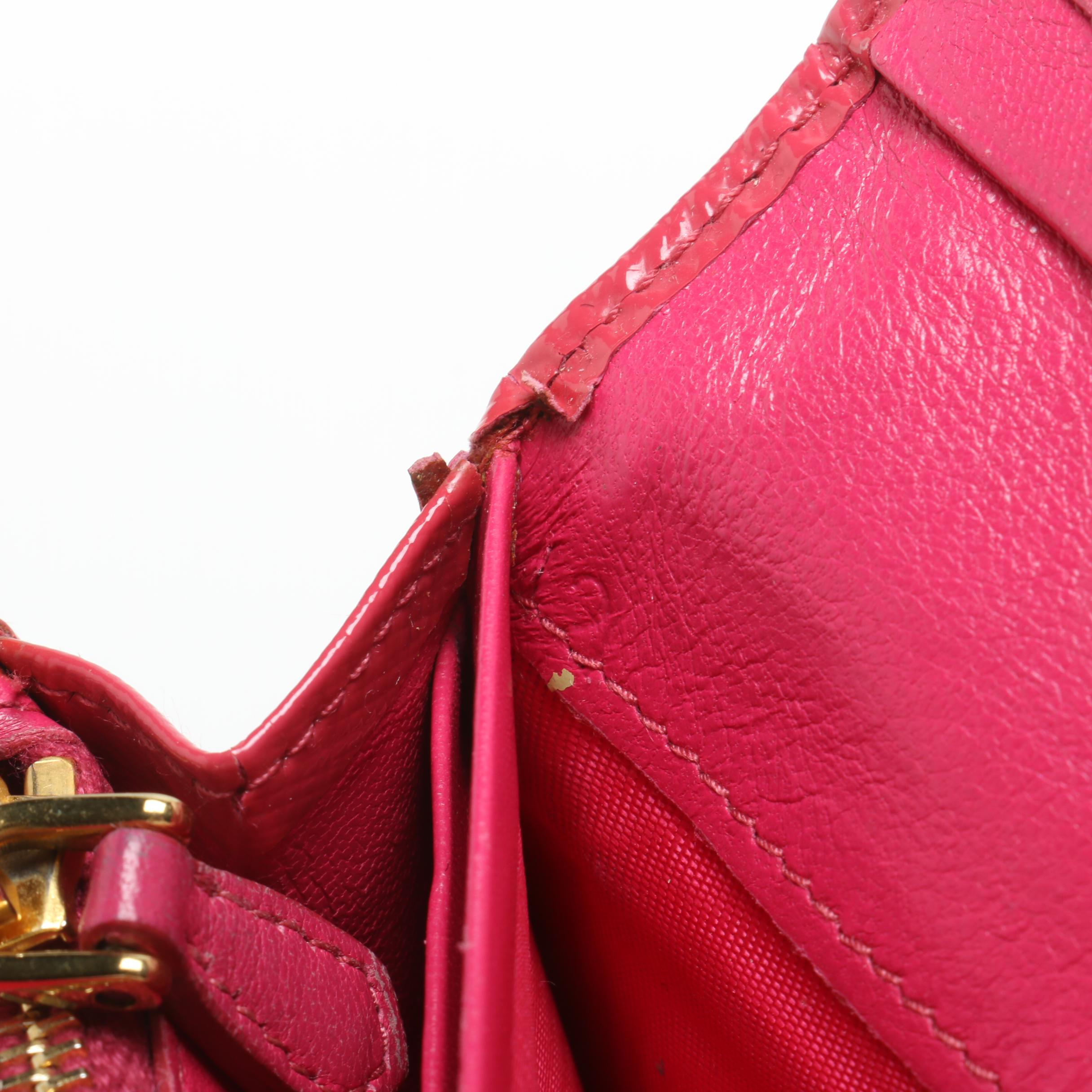 Prada Pink Glazed Saffiano Leather Wallet
