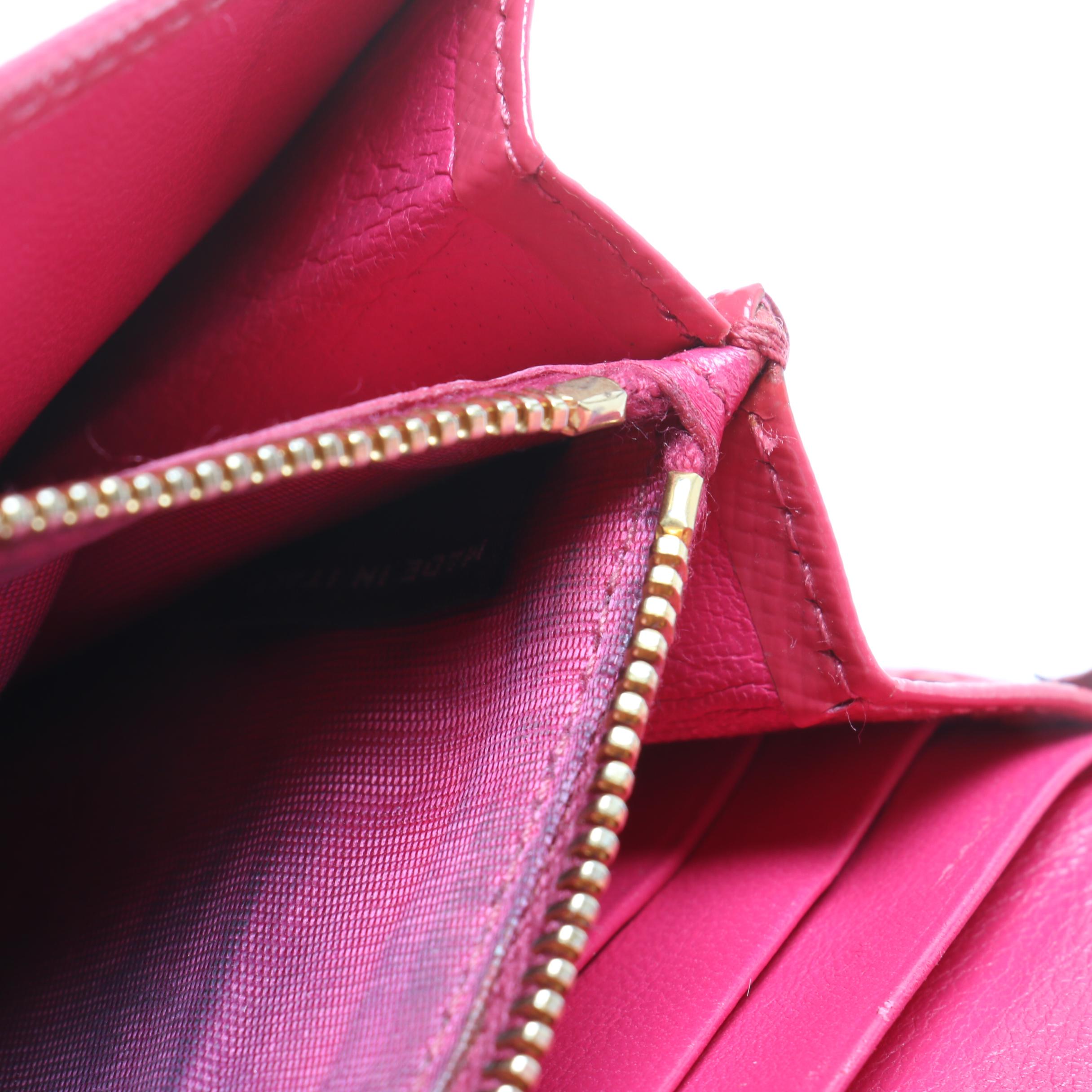 Prada Pink Glazed Saffiano Leather Wallet