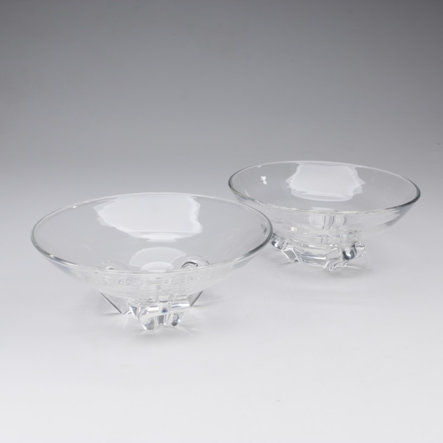 Steuben Art Glass "Florette" Bowls Designed by Donald Pollard, 1954