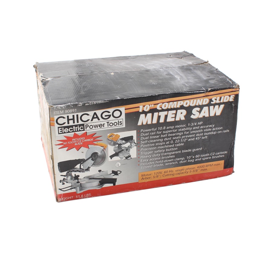 Chicago Electric Power Tools 10" Compound Slide Miter Saw