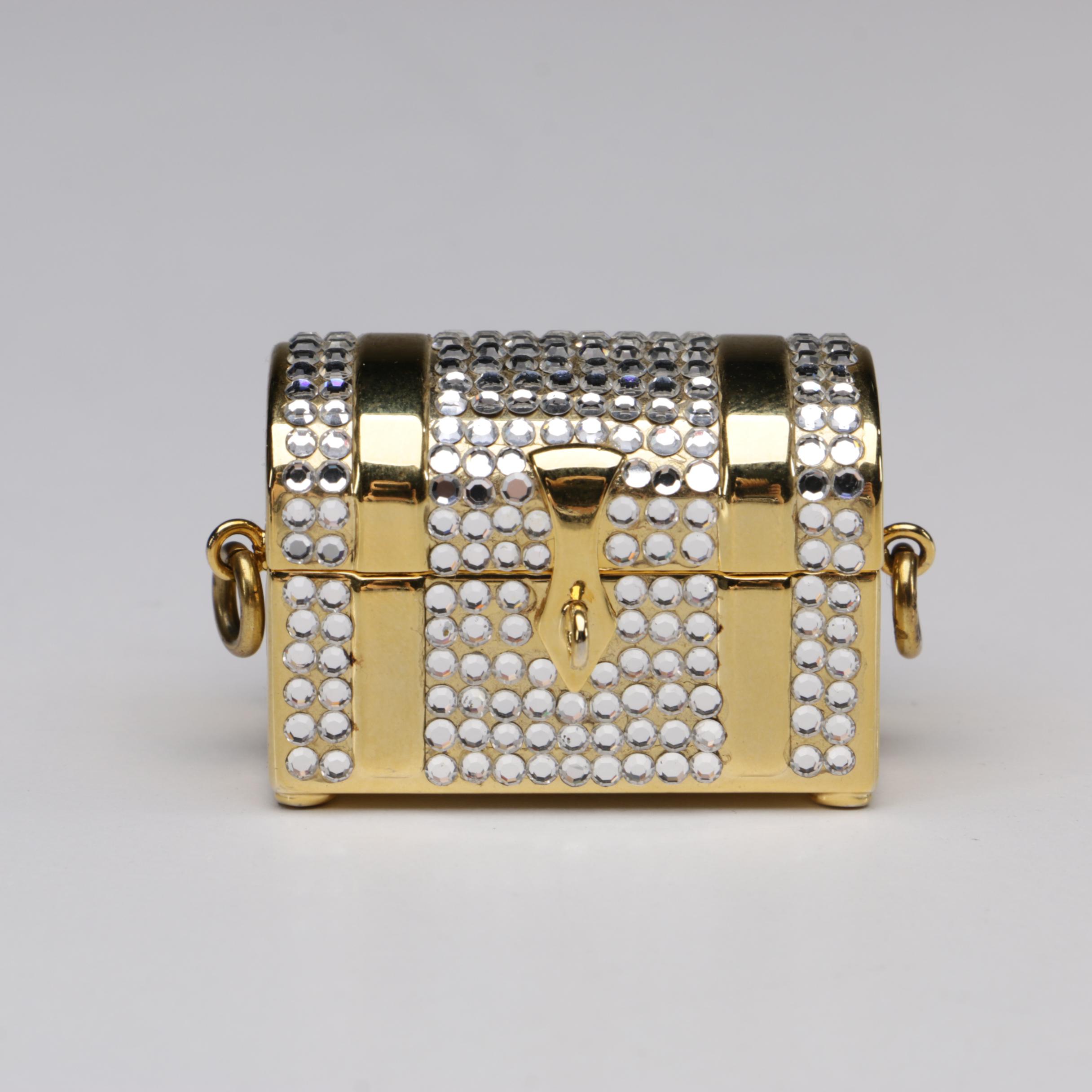 Judith Leiber Swarovski Crystal Treasure Chest Pill Box