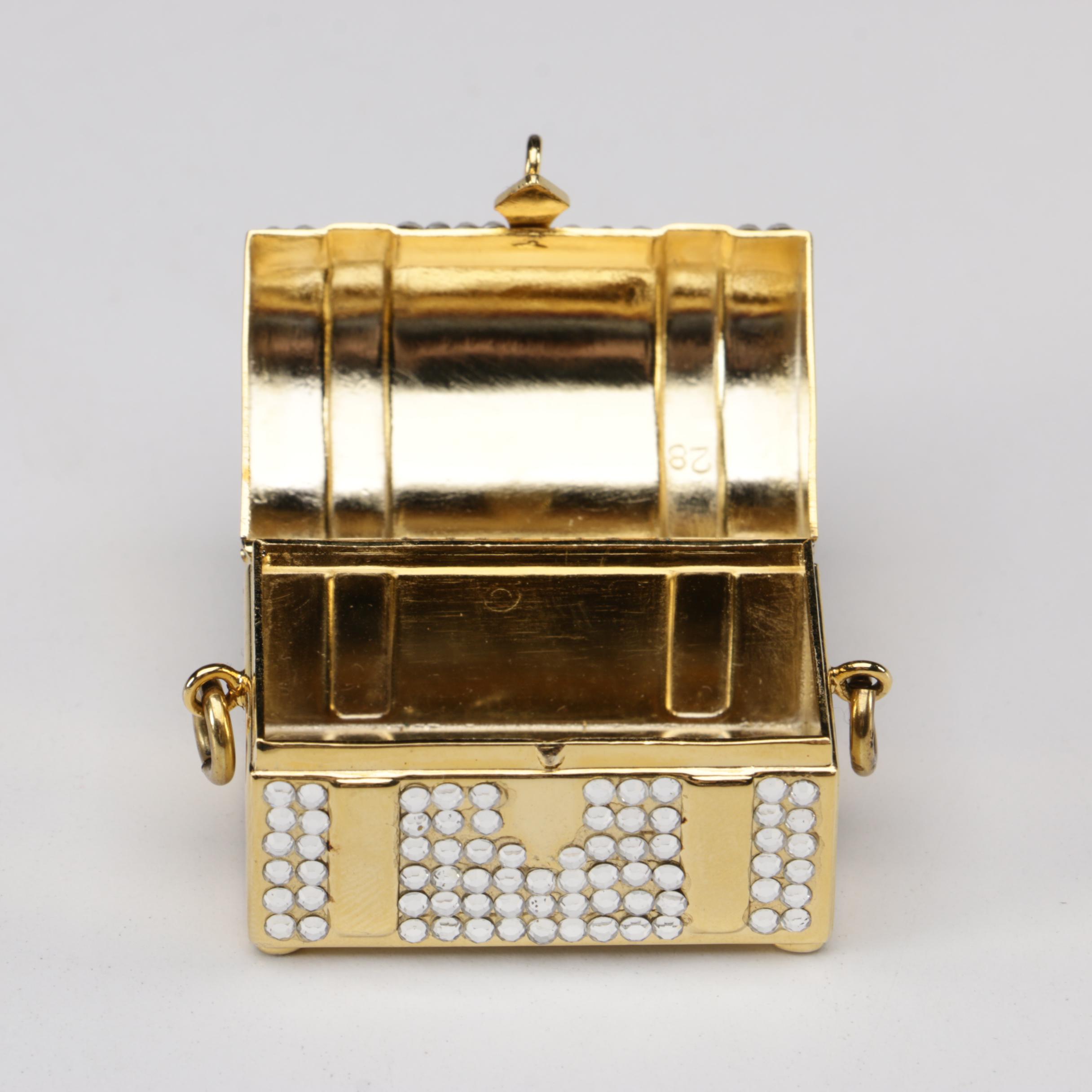 Judith Leiber Swarovski Crystal Treasure Chest Pill Box