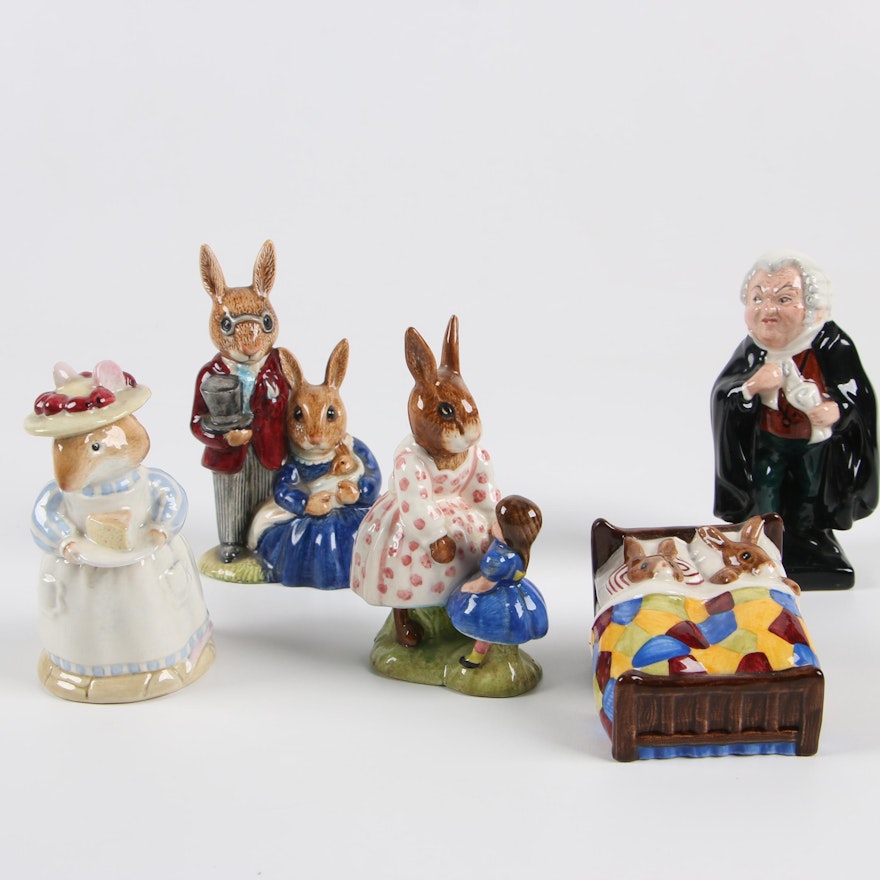 Vintage Royal Doulton Porcelain Figurines, Including Bunnykins