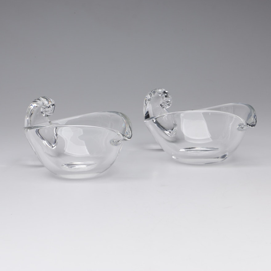 Steuben Art Glass Cream Pitchers Designed by Irene Benton, 1947