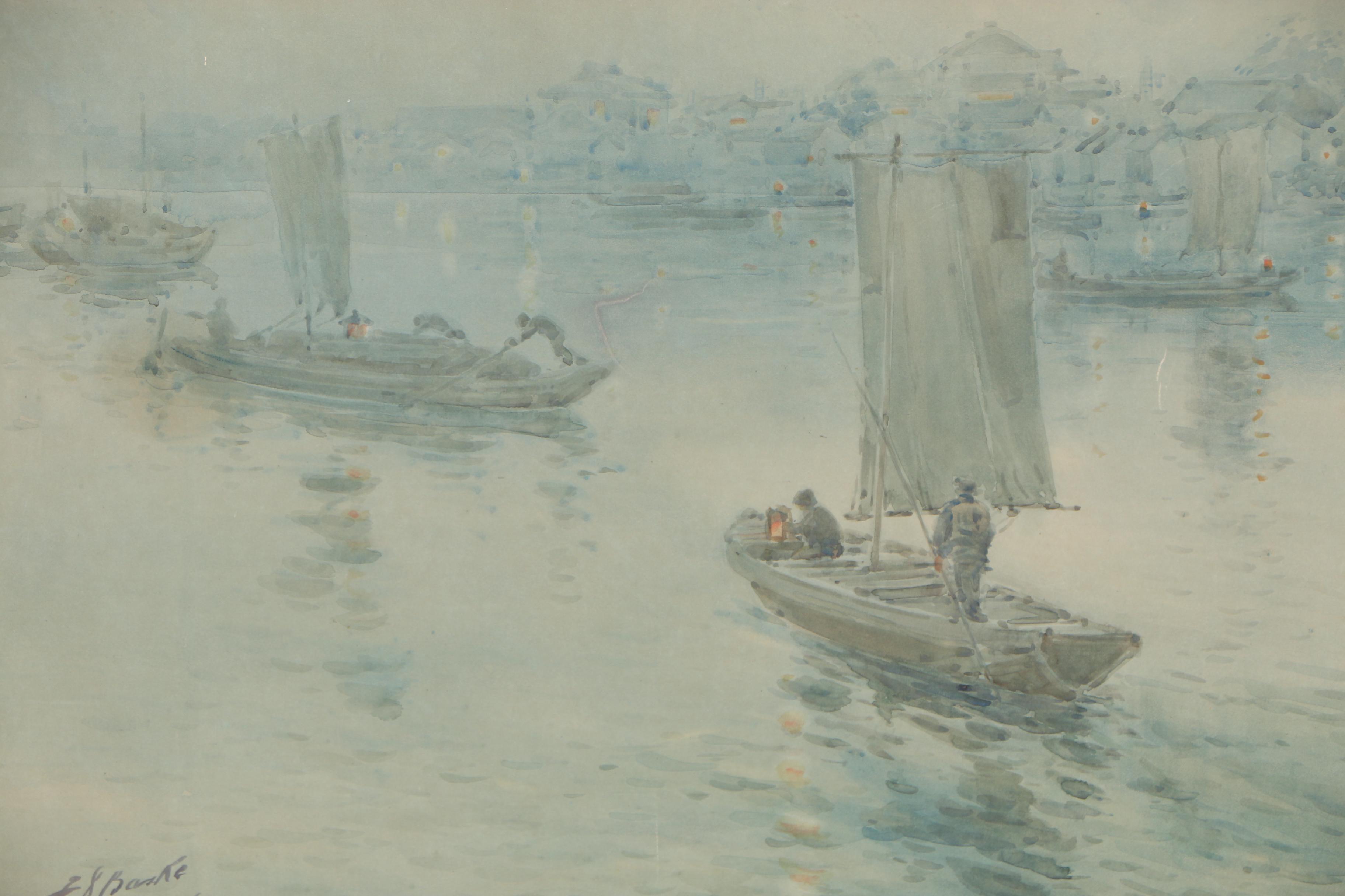 Yamada Baske Tokyo Watercolor Painting, 1911