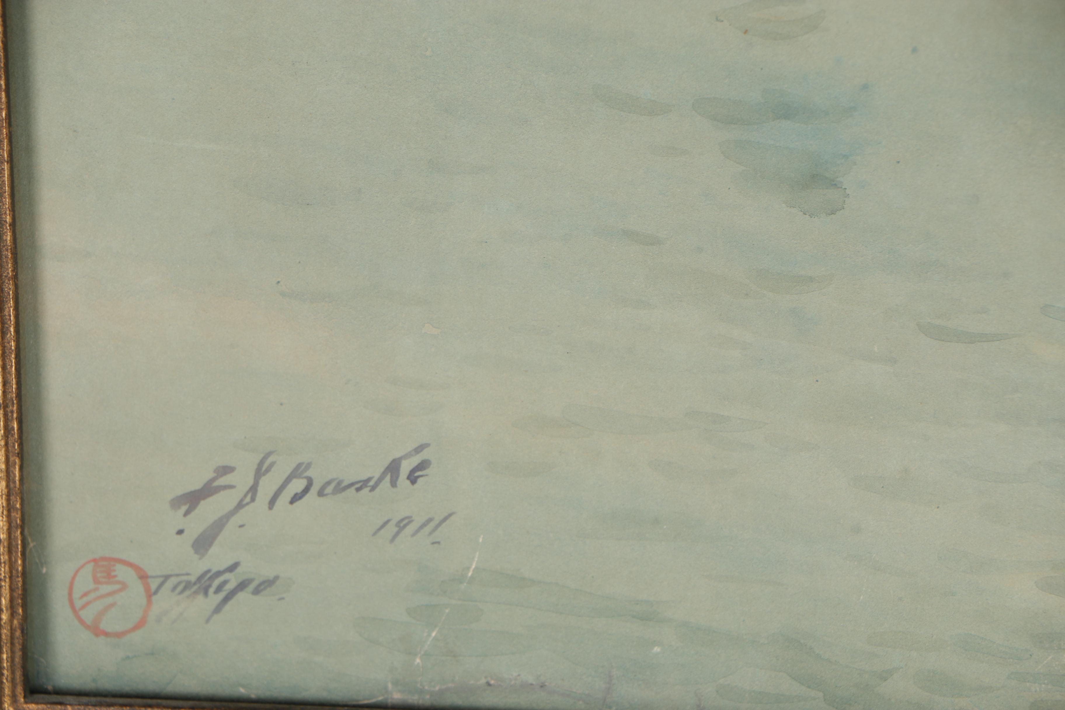 Yamada Baske Tokyo Watercolor Painting, 1911