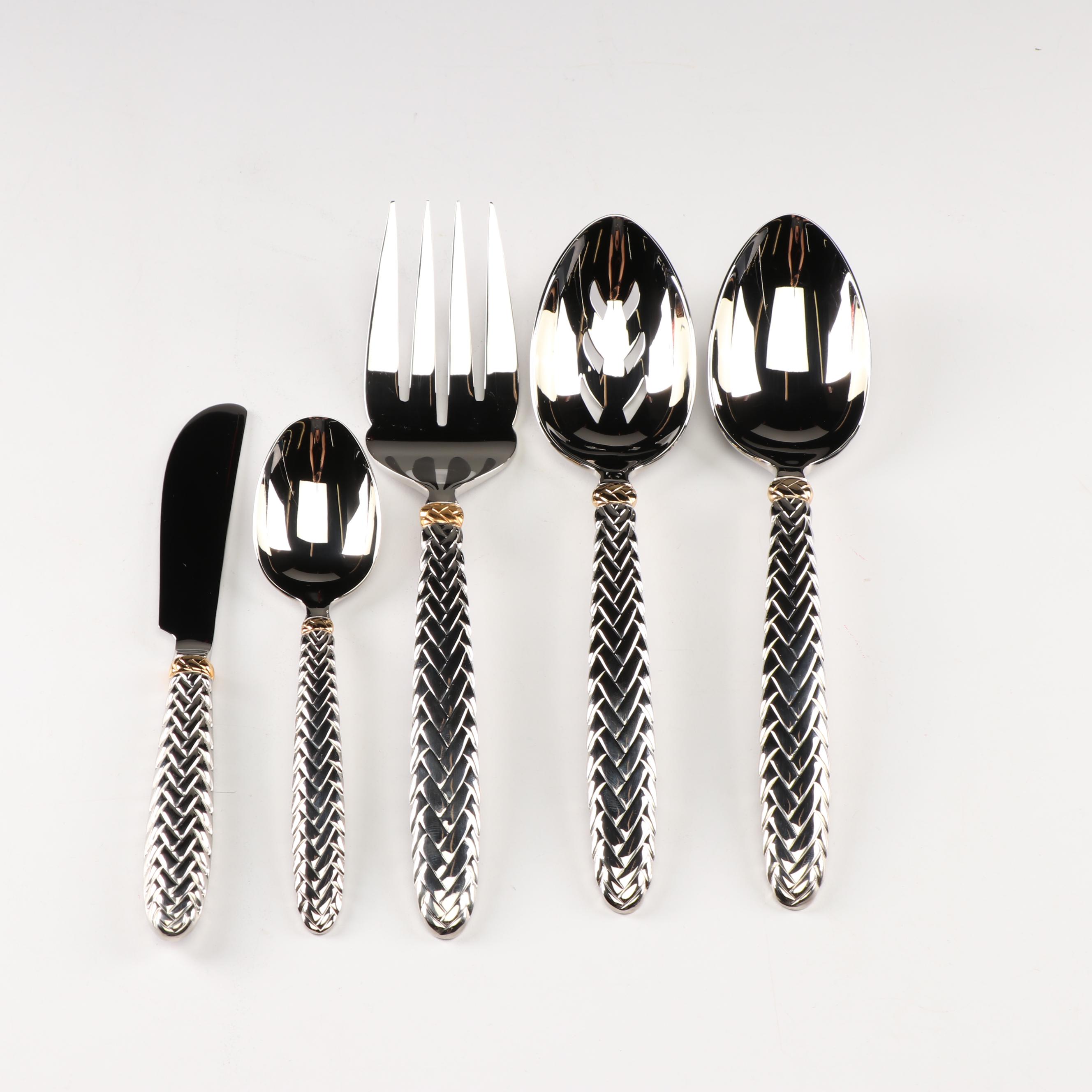 Ralph Lauren Golden Equestrian Braid Flatware Set