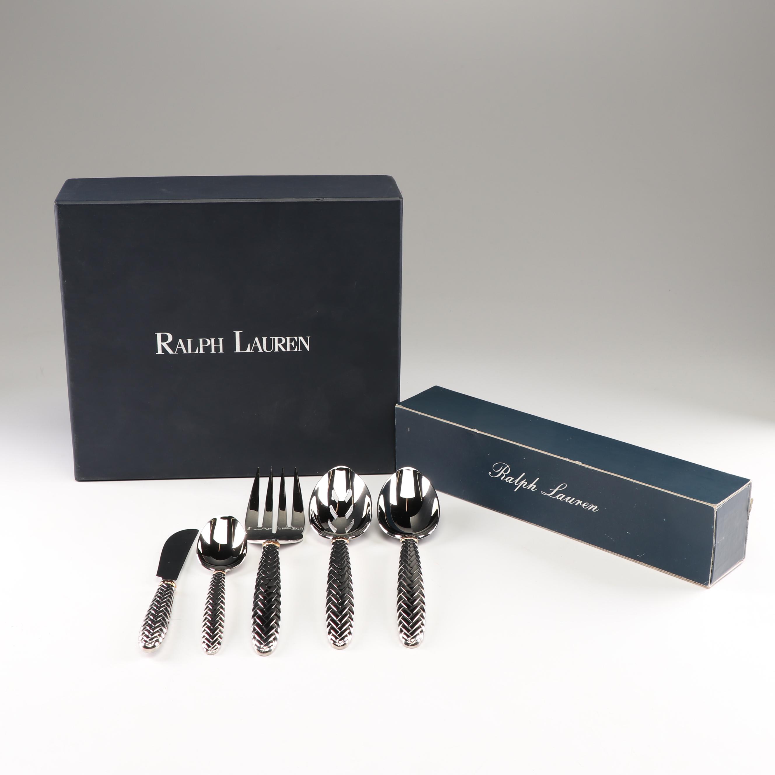Ralph Lauren Golden Equestrian Braid Flatware Set