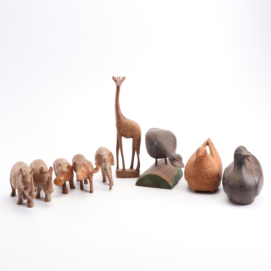 Hand-Carved Wooden Animals