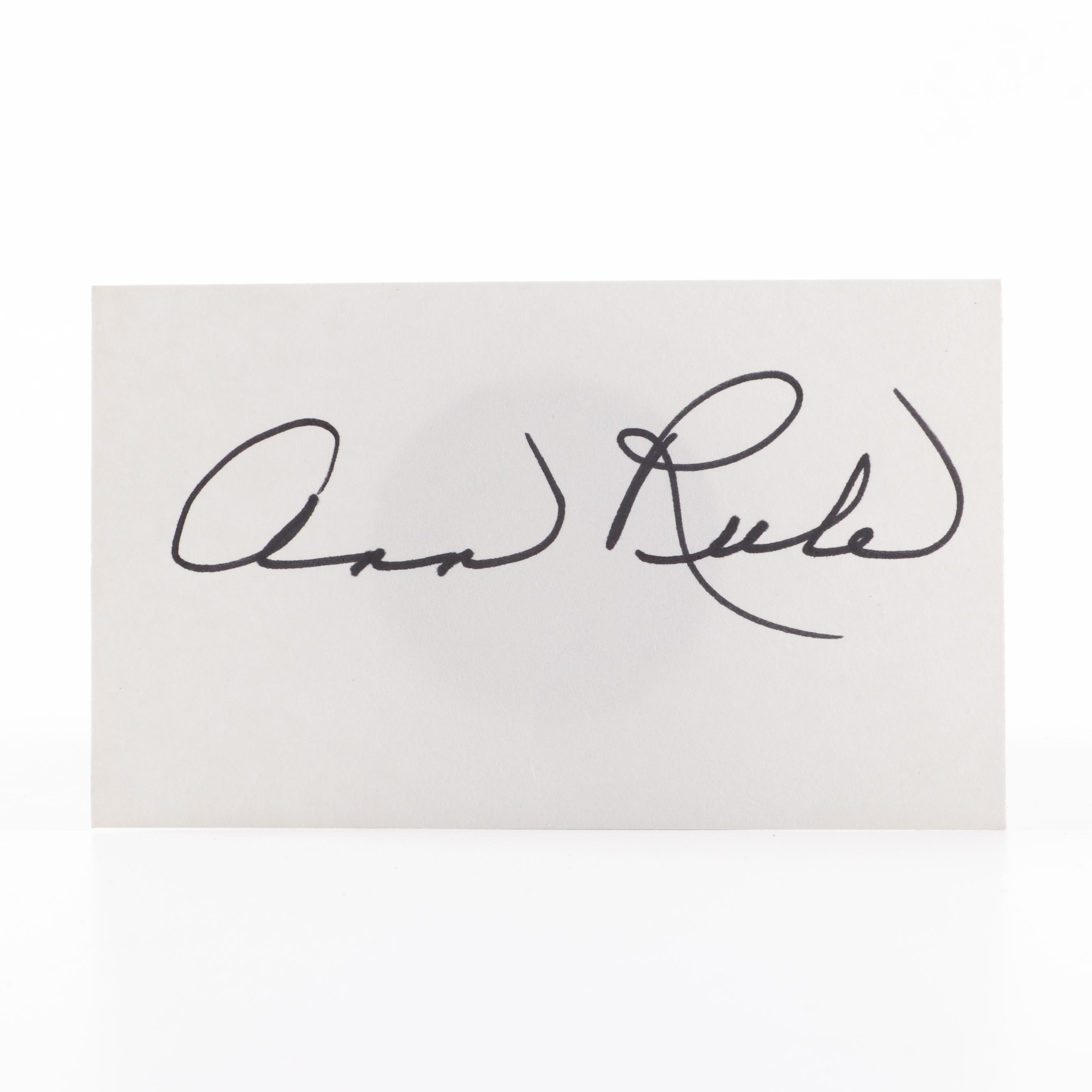 True Crime Author Ann Rule Autograph