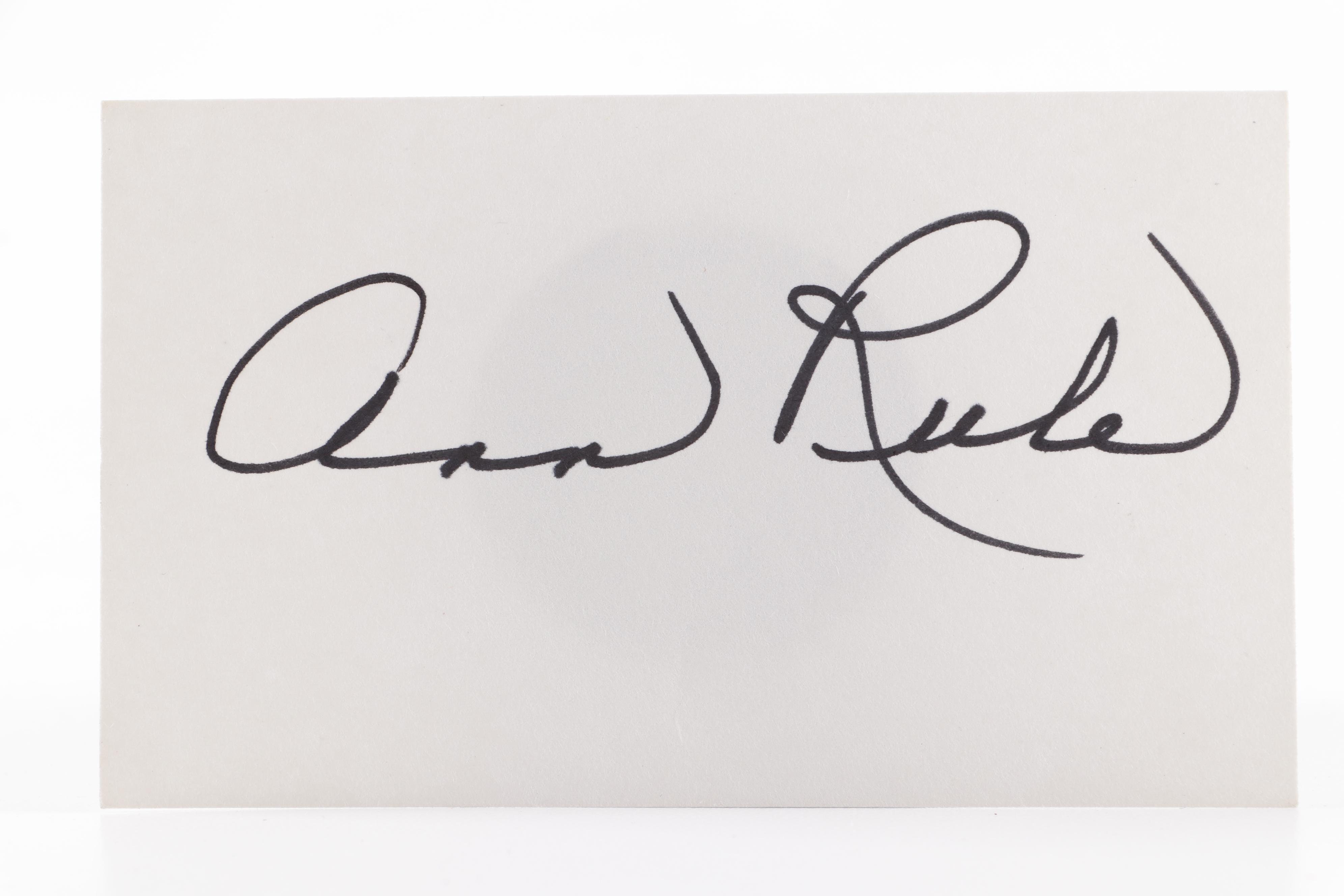 True Crime Author Ann Rule Autograph