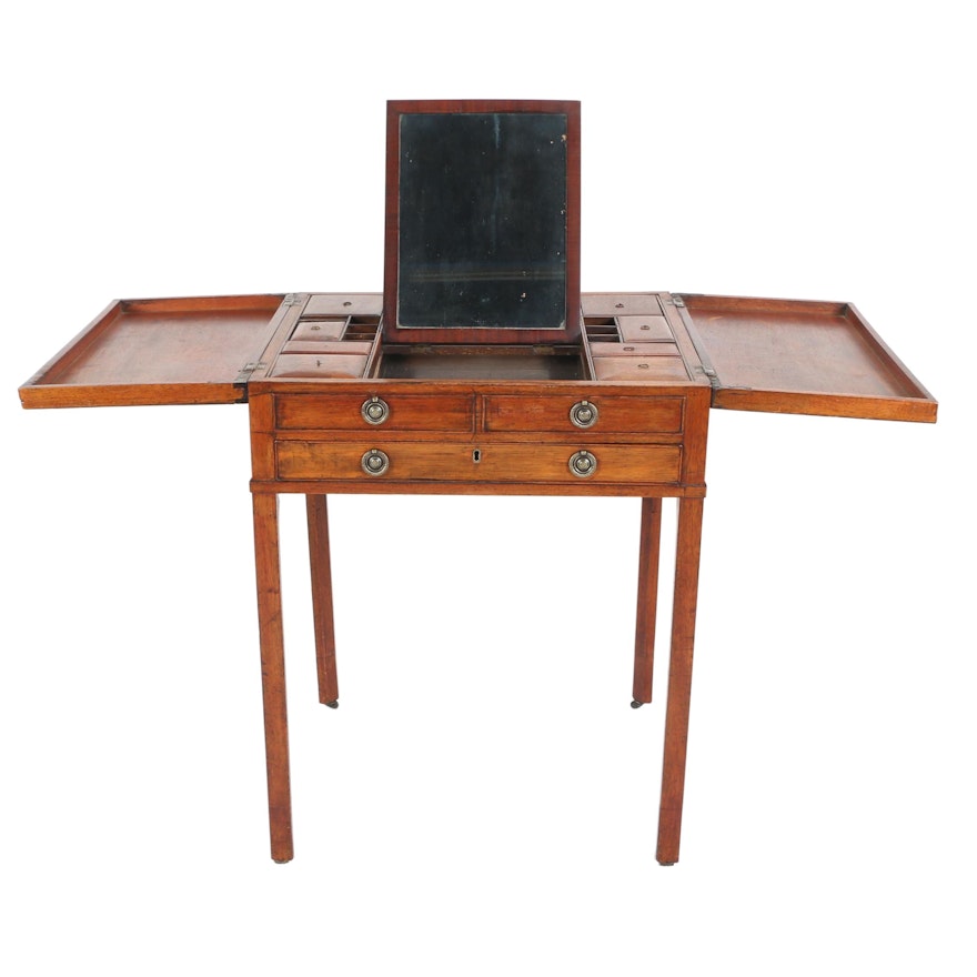 George III Mahogany Enclosed Dressing Table, Early 19th Century