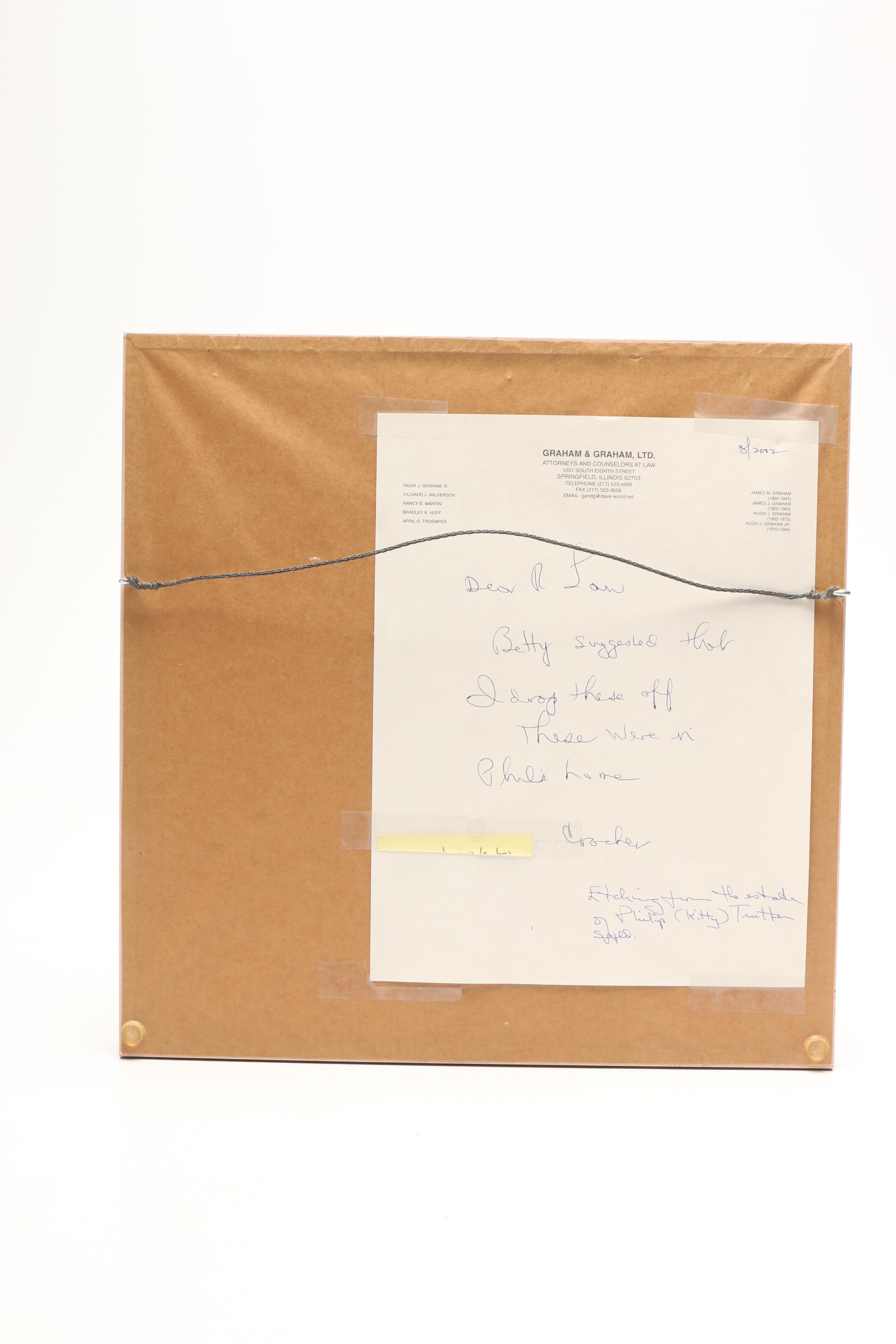 Paul Ashbrook Etching of Two Sailors on Dock