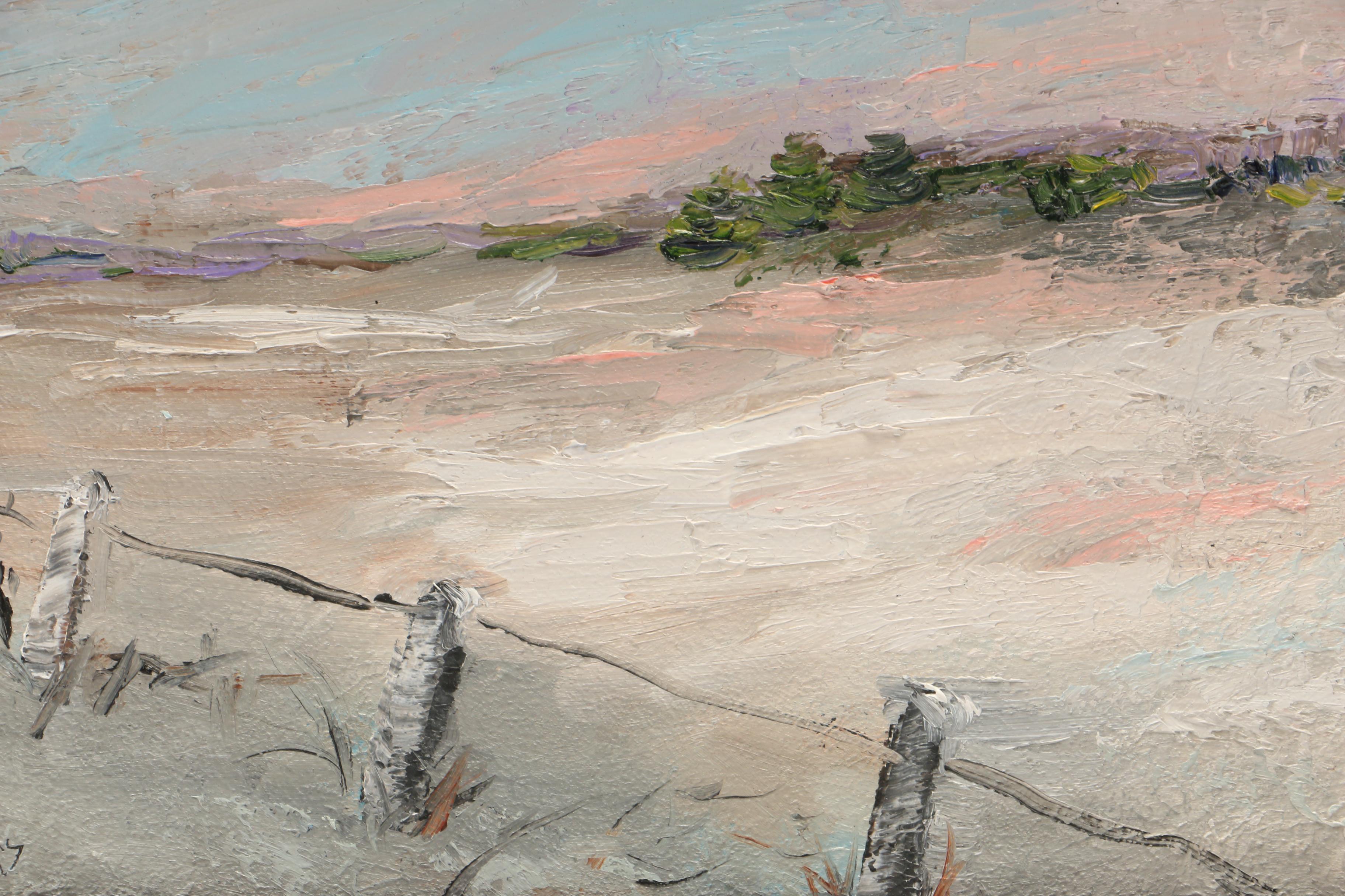 Trish Weeks Expressionist Style Oil Painting of Coastal Landscape