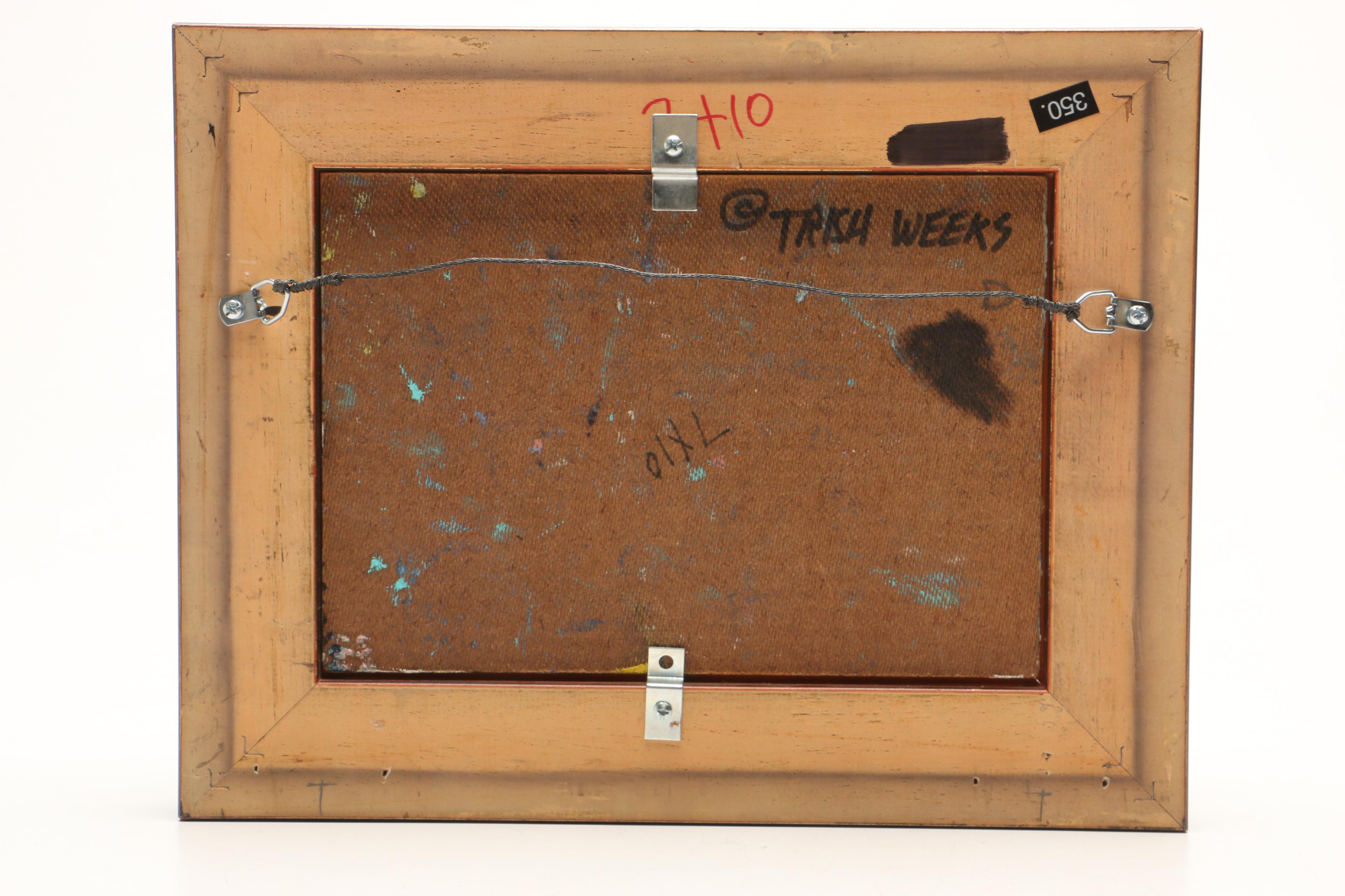 Trish Weeks Expressionist Style Oil Painting of Coastal Landscape