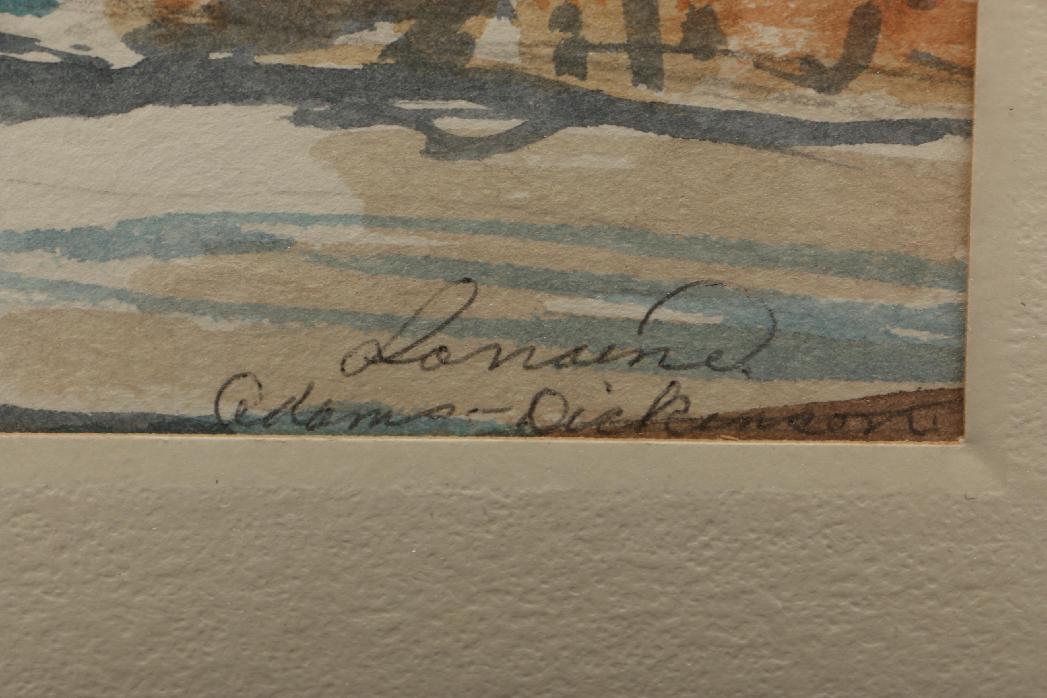 20th Century Watercolor Painting of Landscape