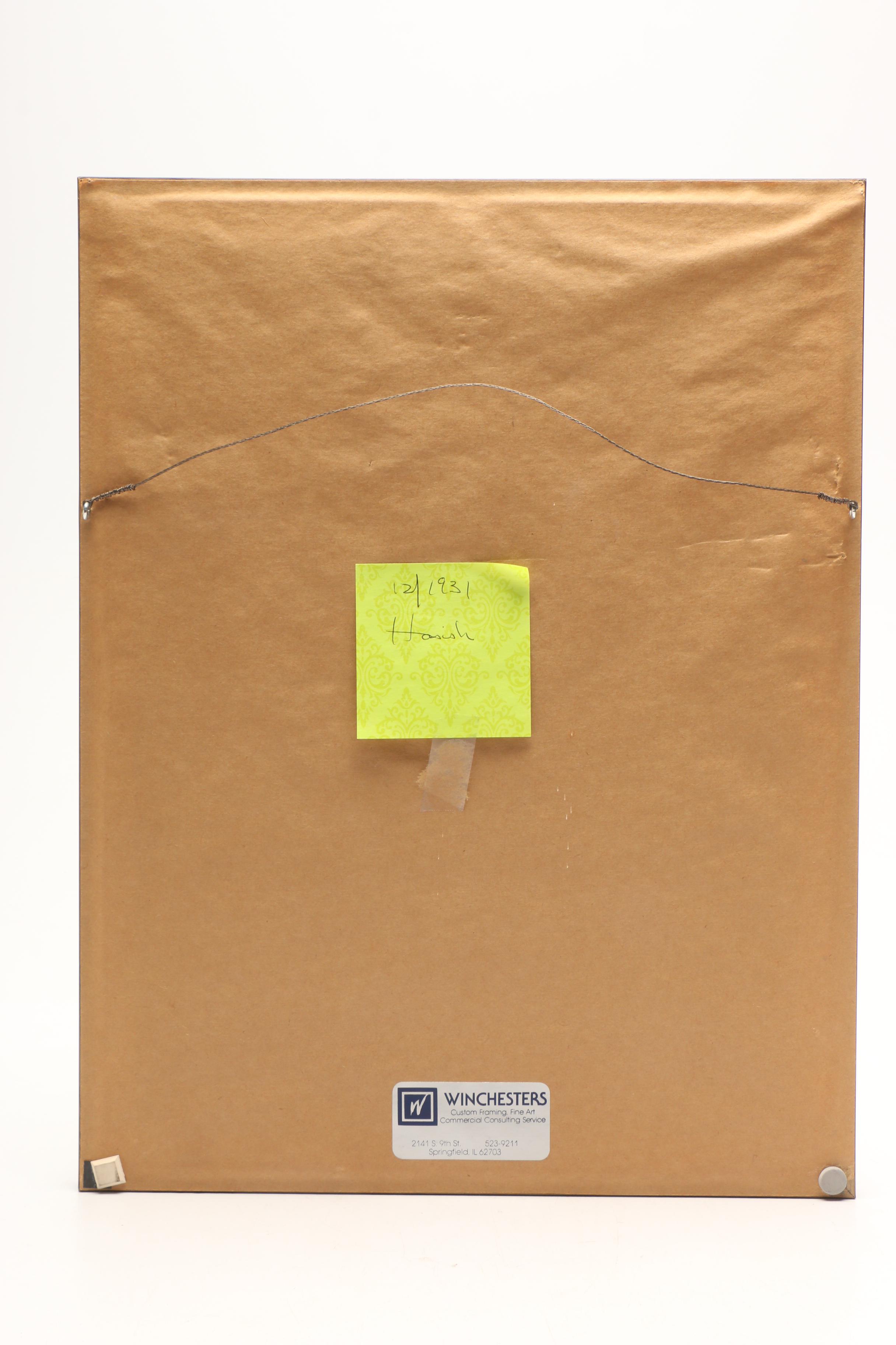 Paul Ashbrook Etching of Middle Eastern Man with Pipe