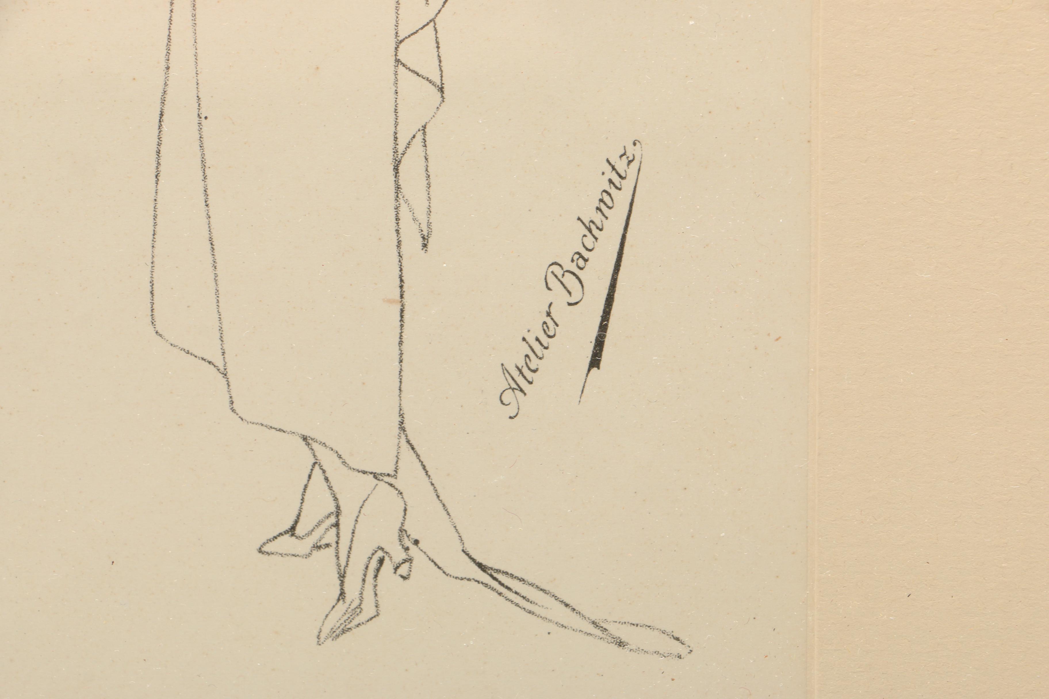 Atelier Bachwitz Lithograph Page from "Classic French Fashions of the Twenties"