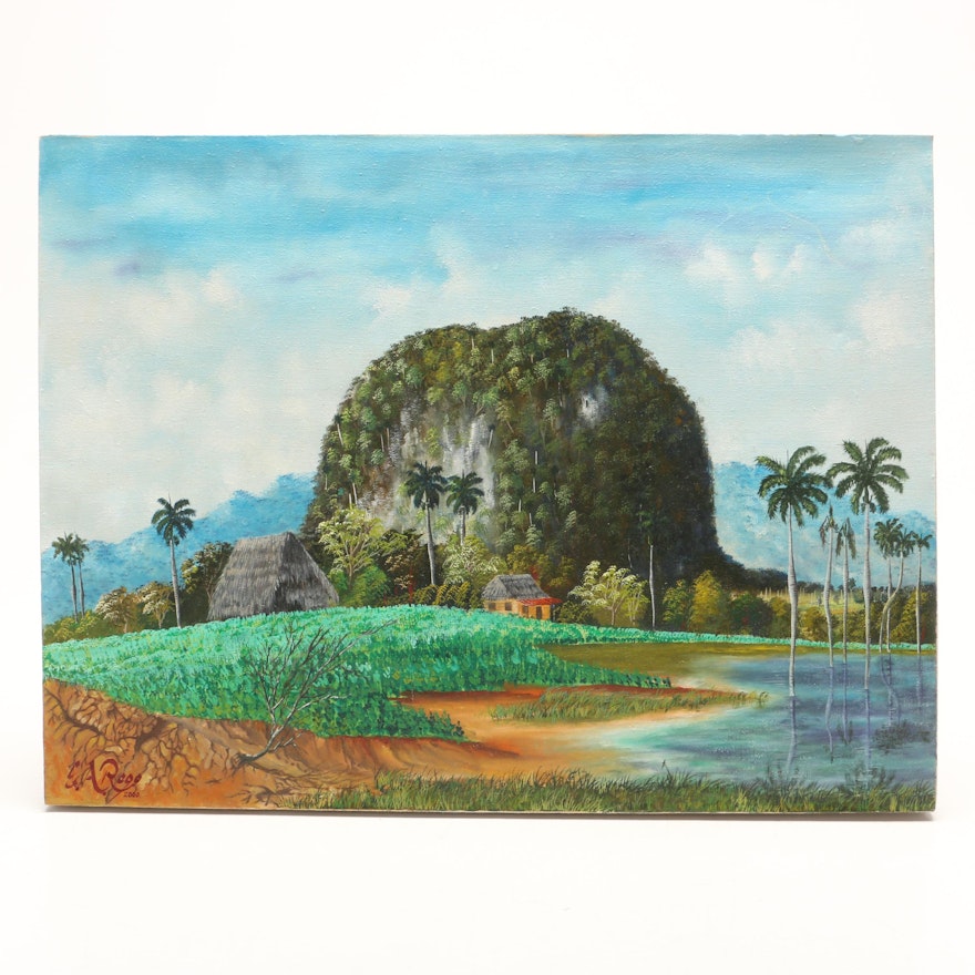 Emilio Antonio Regofoledo Cuban Landscape Oil Painting