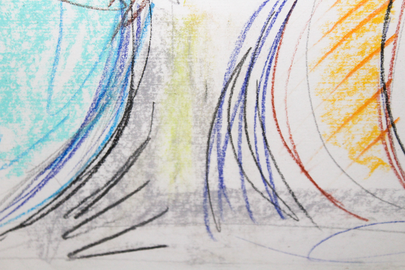 Hugo Rodriguez Pastel Drawing "Final Group Performance"