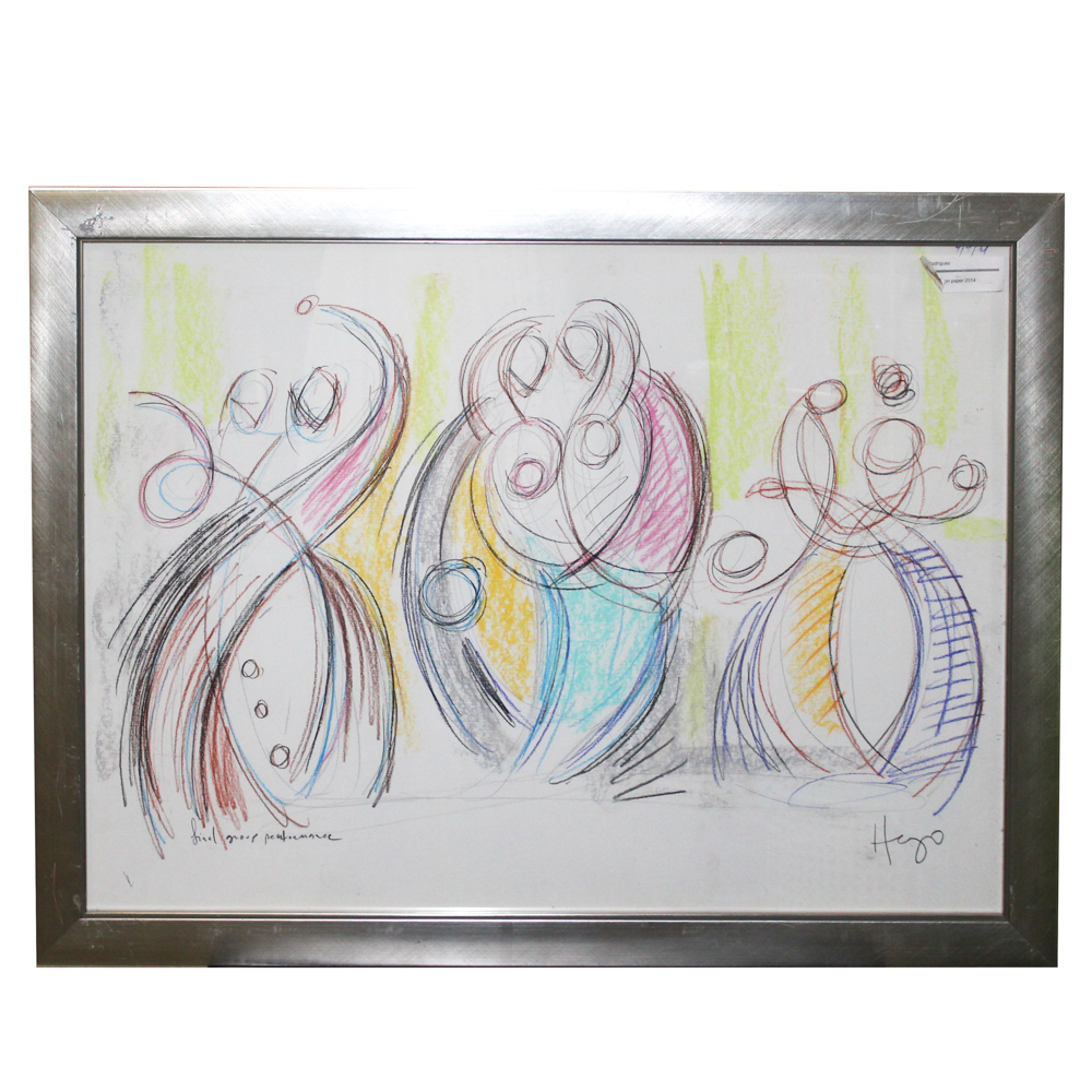 Hugo Rodriguez Pastel Drawing "Final Group Performance"