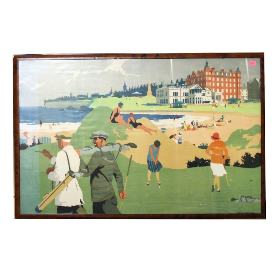 Offset Lithograph after Henry George Gawthorn "Golf"