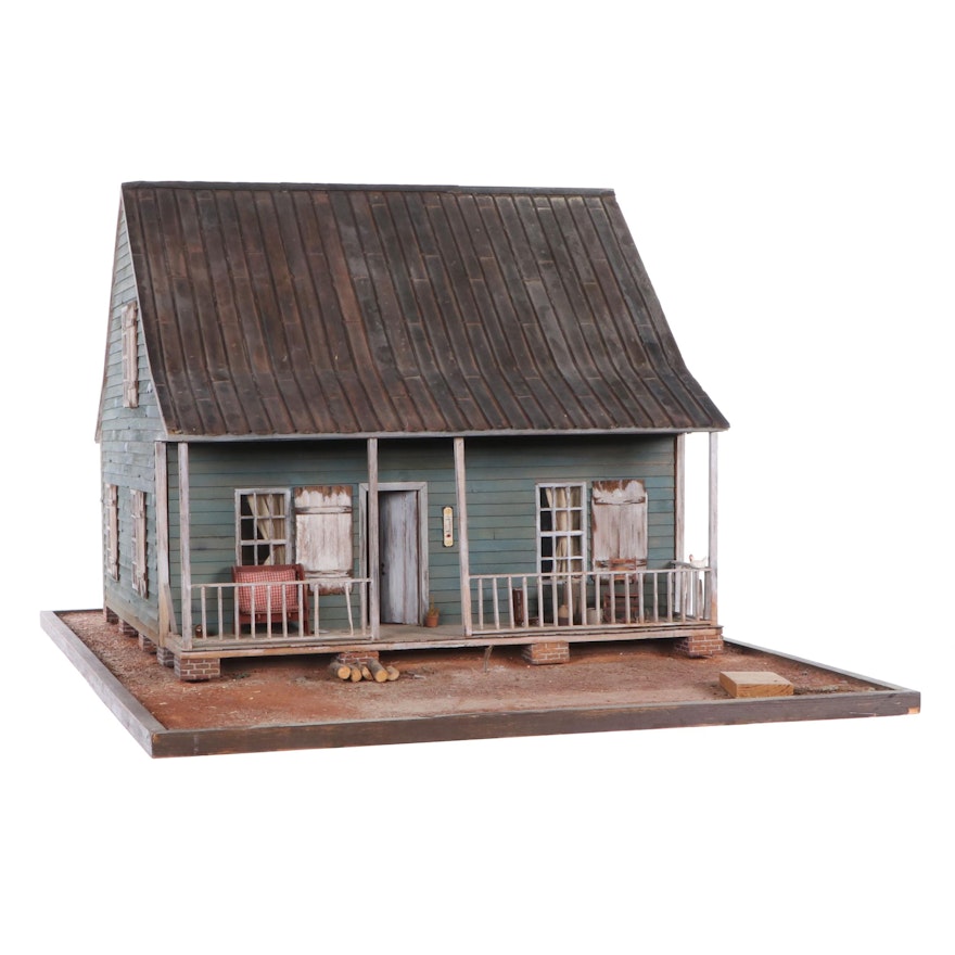 Handmade Ron and April Gill South Carolina Dollhouse with Miniatures