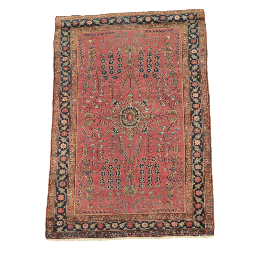 Hand-Knotted Persian Sarouk Wool Area Rug