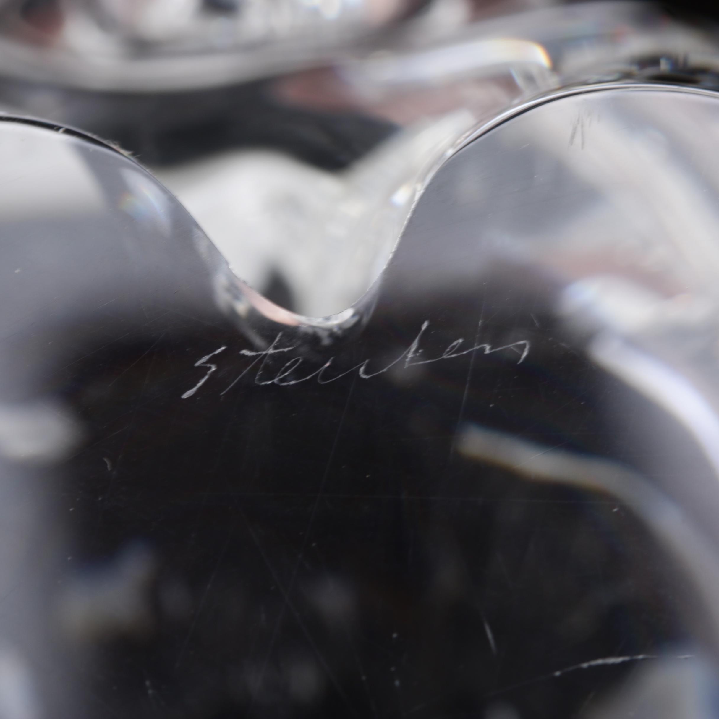 Steuben Art Glass "Trumpeting Elephant" Figurine by James Houston, 1964