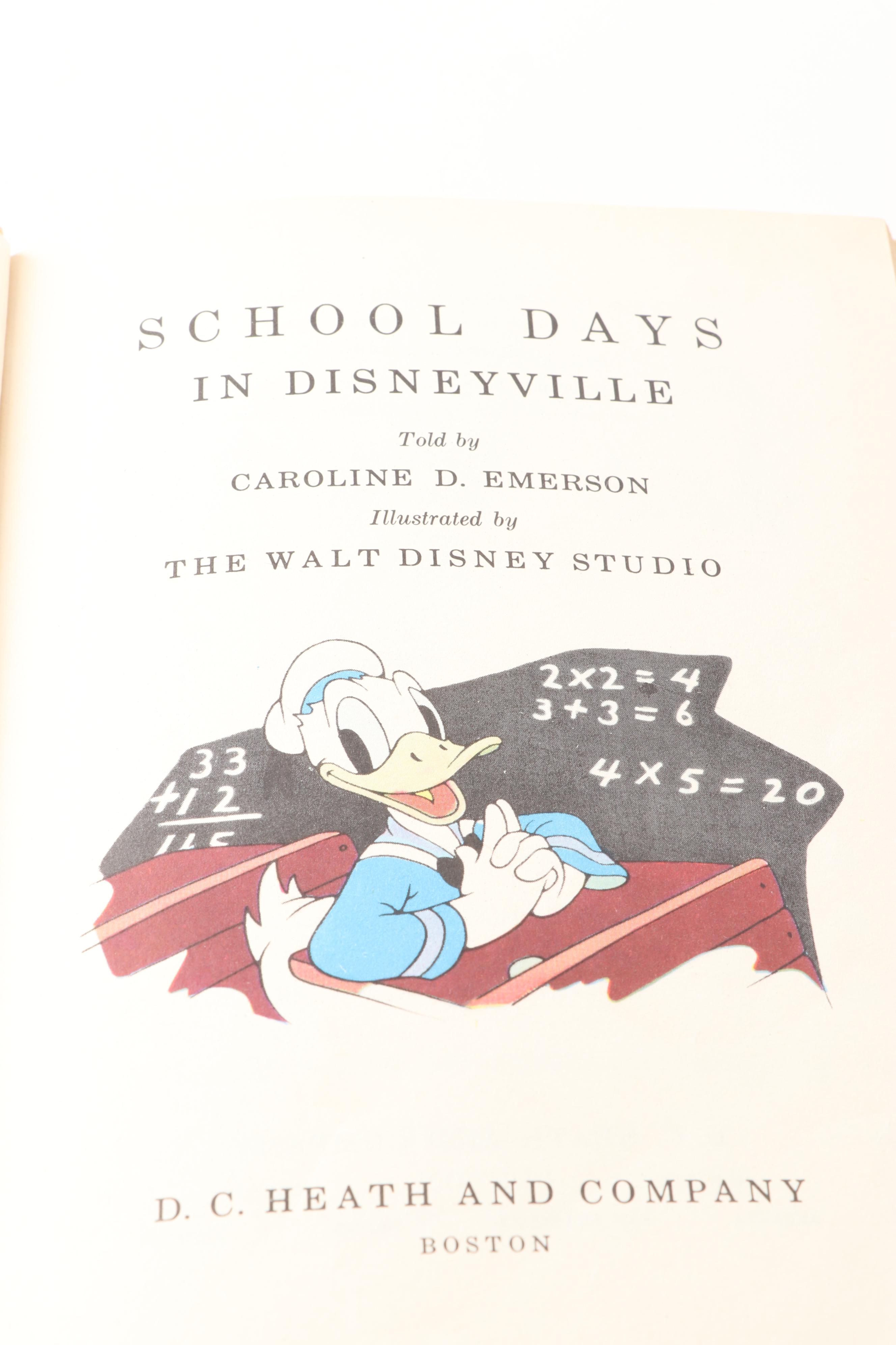 Walt Disney Story Books Including "School Days in Disneyville"
