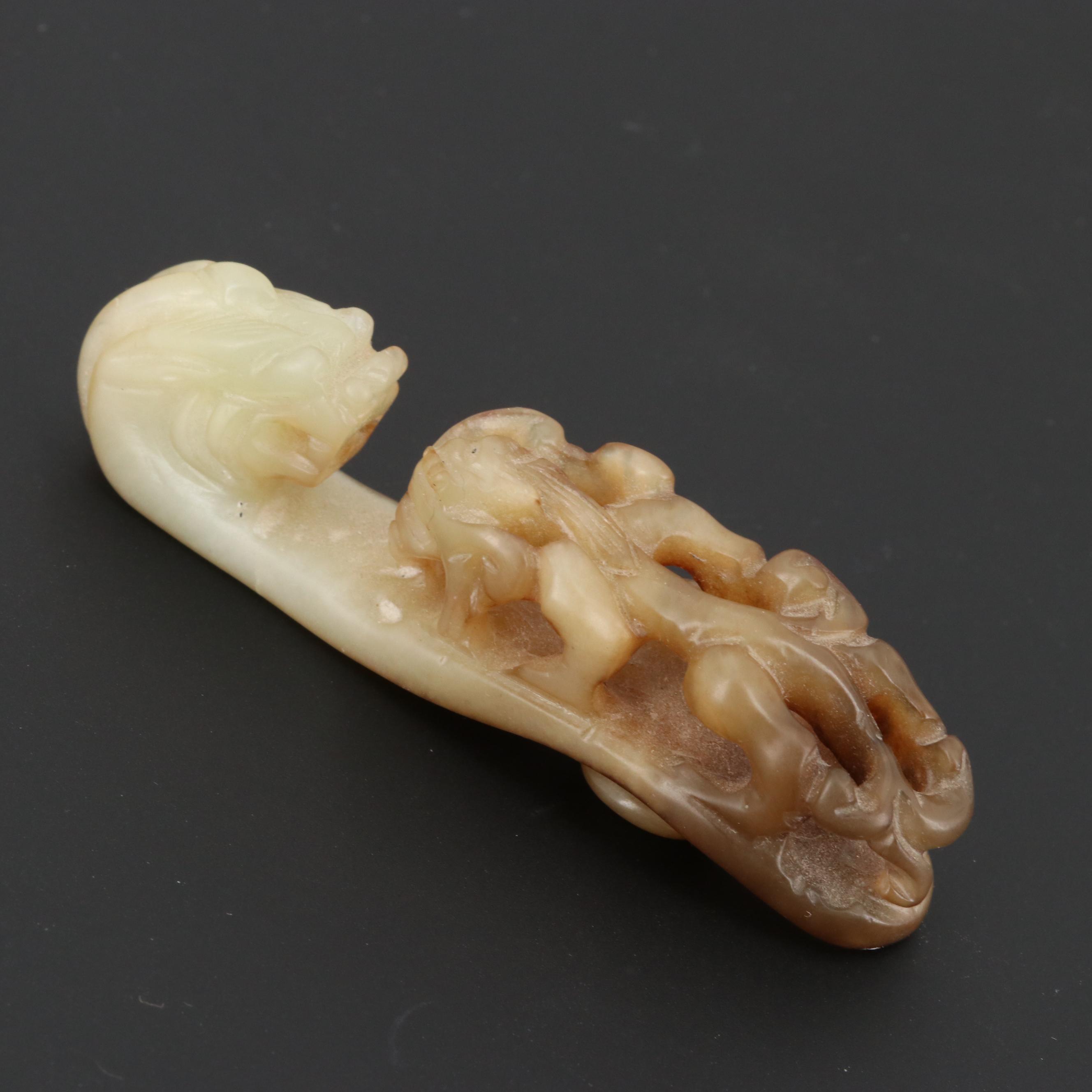 Chinese Carved Serpentine Belt Hook