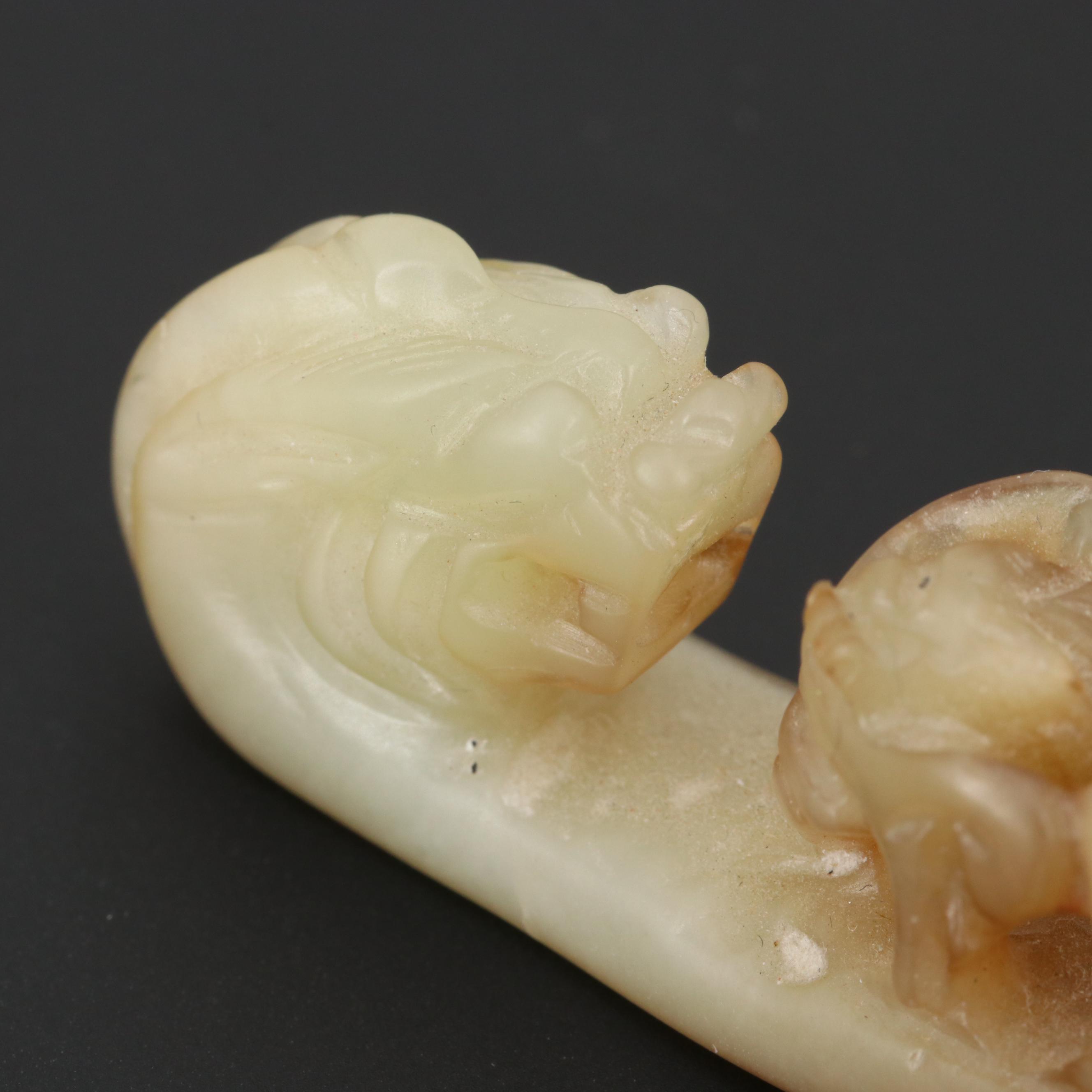 Chinese Carved Serpentine Belt Hook