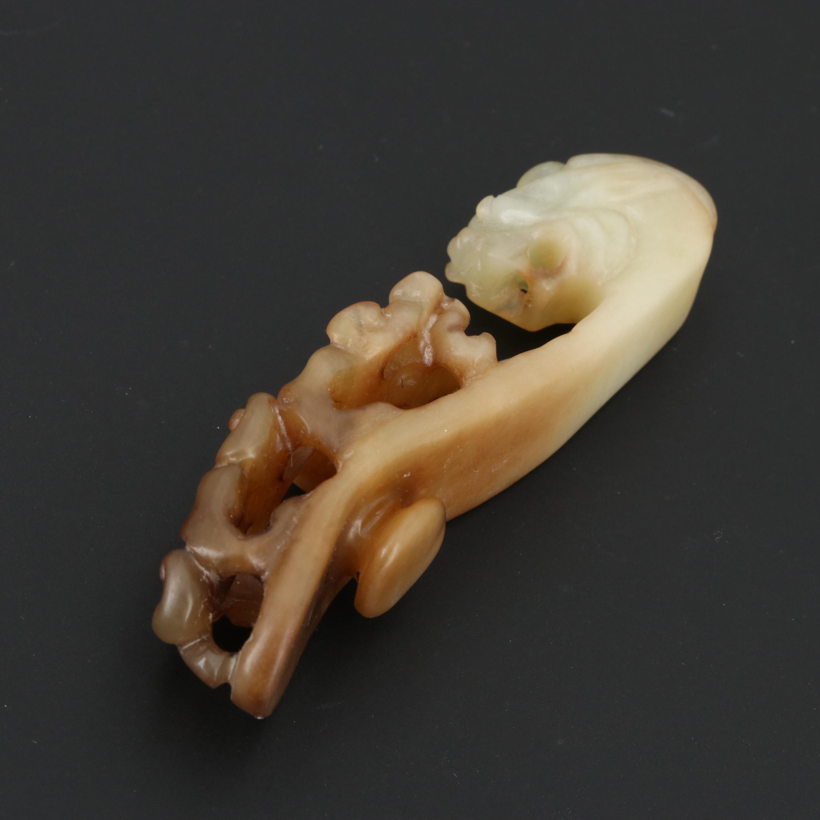 Chinese Carved Serpentine Belt Hook