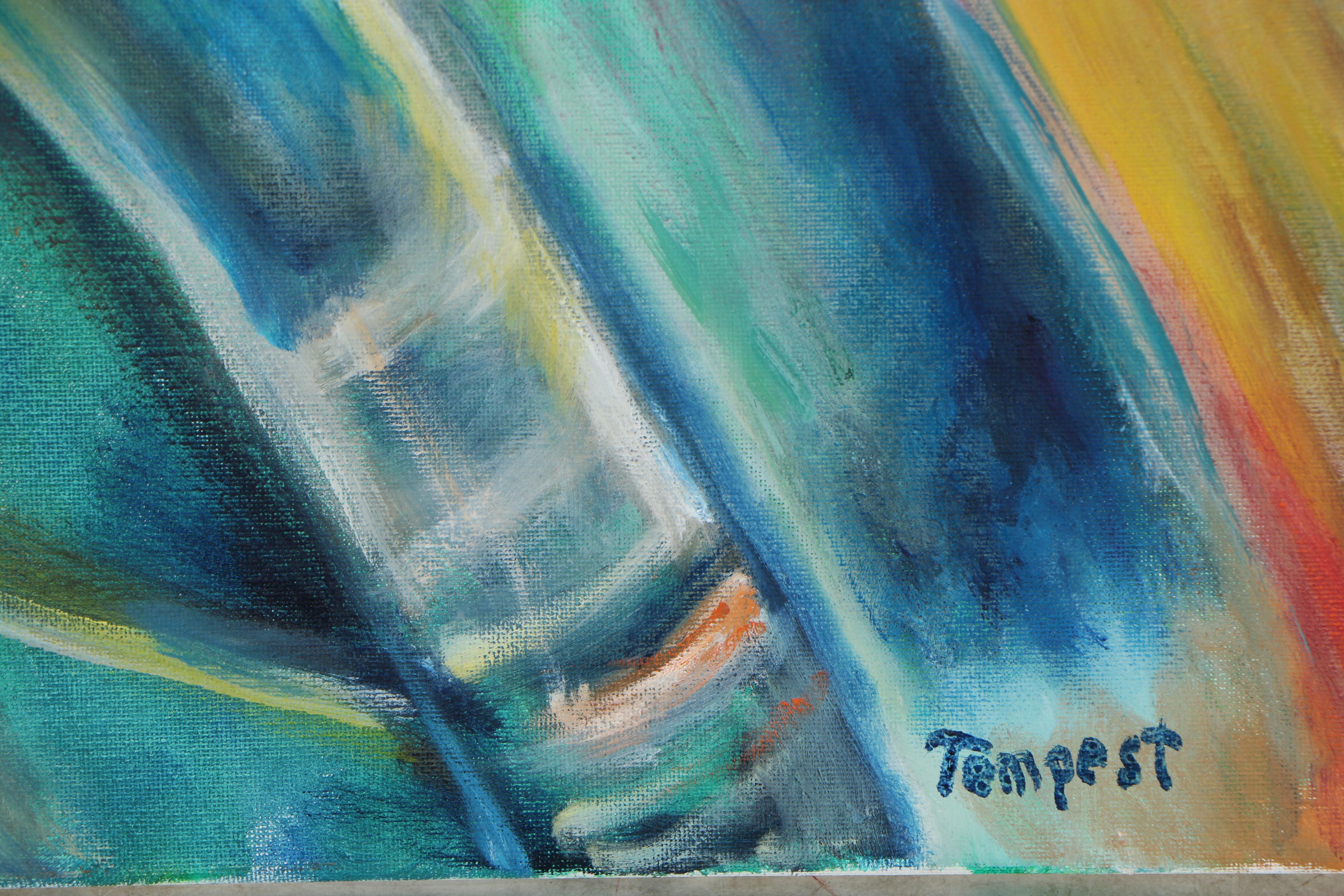 Husidio John Tempest Abstract Oil Painting Canvas "Urban Lights II"