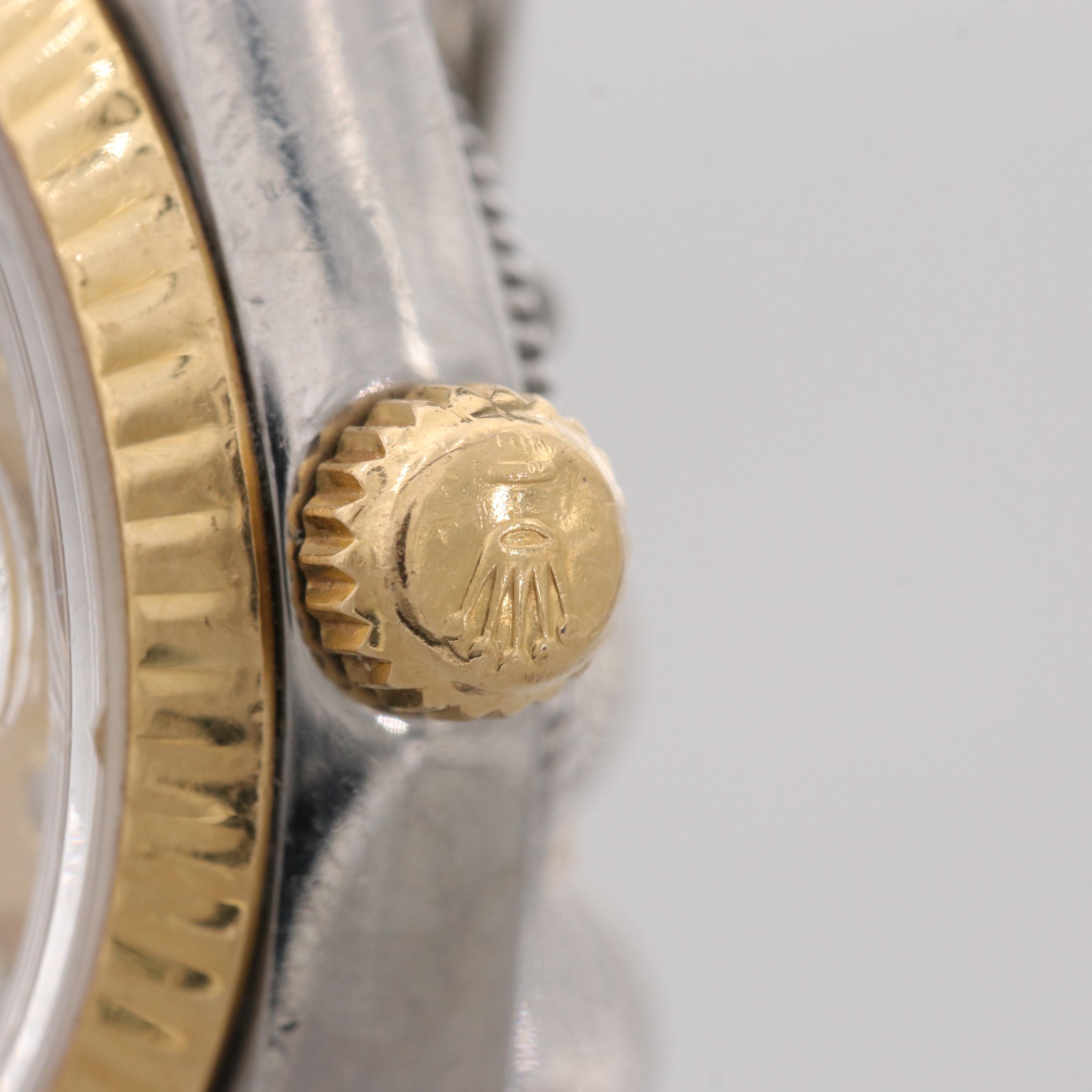 Rolex Datejust Stainless Steel and 18K Yellow Gold Watch With Diamond Dial