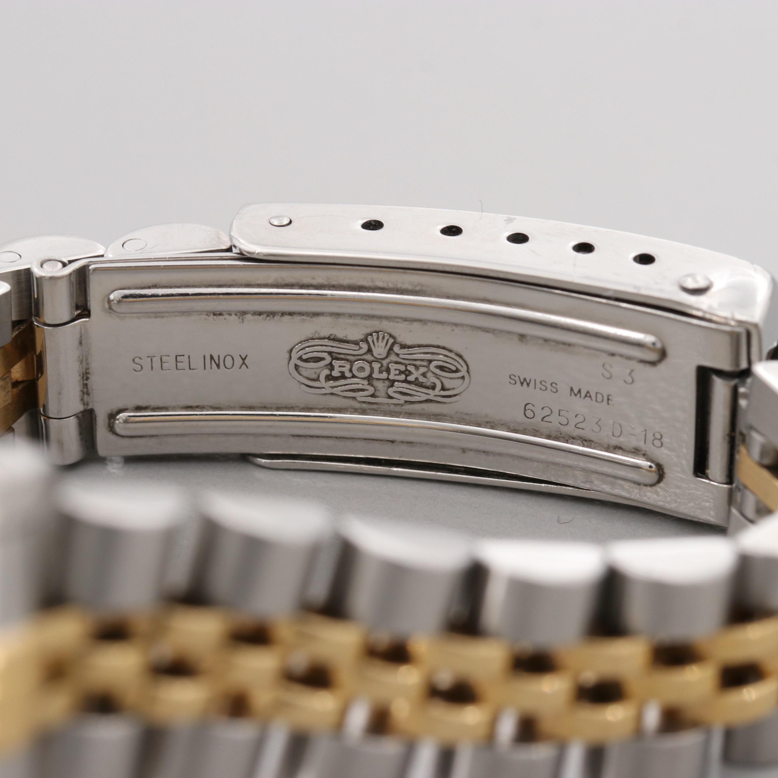 Rolex Datejust Stainless Steel and 18K Yellow Gold Watch With Diamond Dial