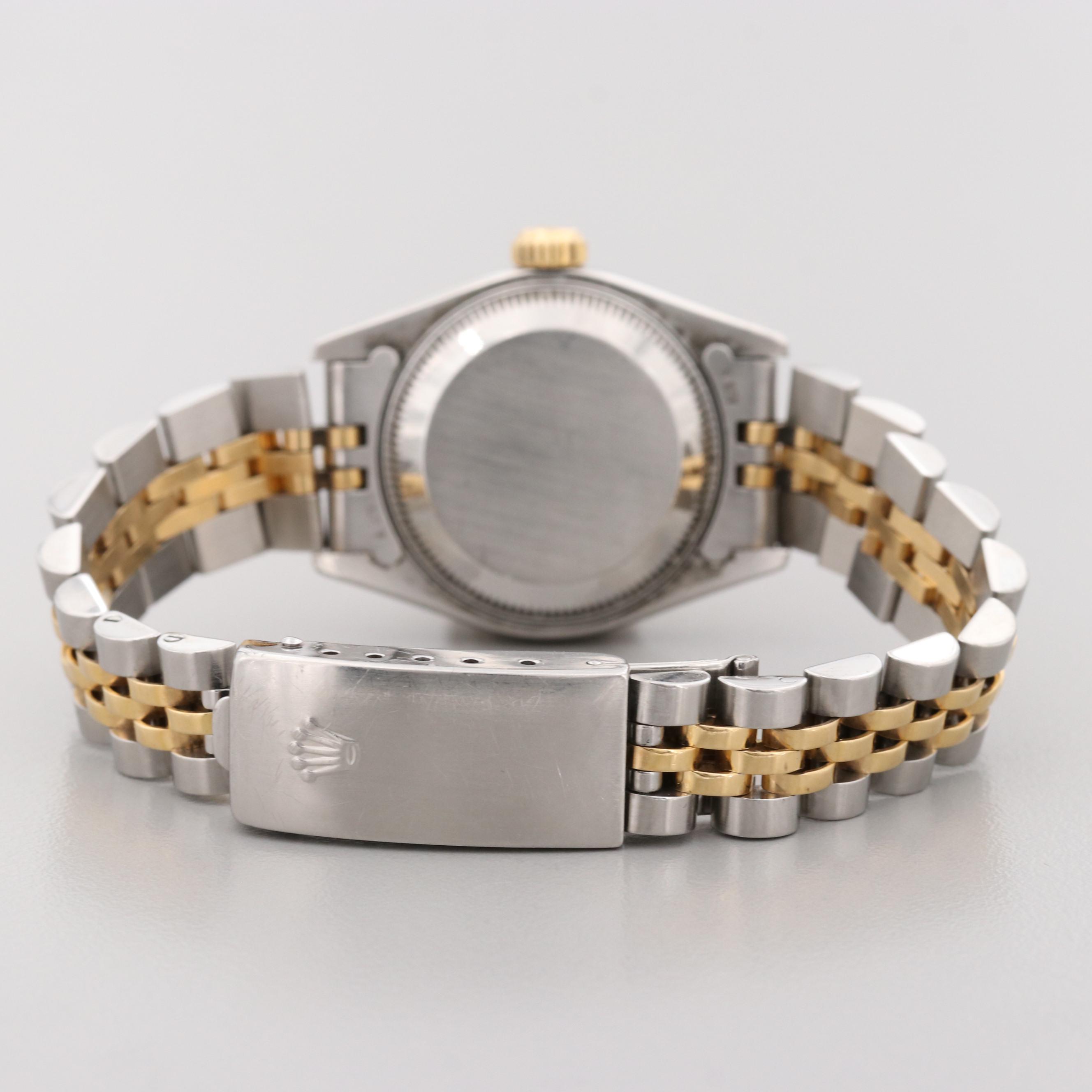 Rolex Datejust Stainless Steel and 18K Yellow Gold Watch With Diamond Dial