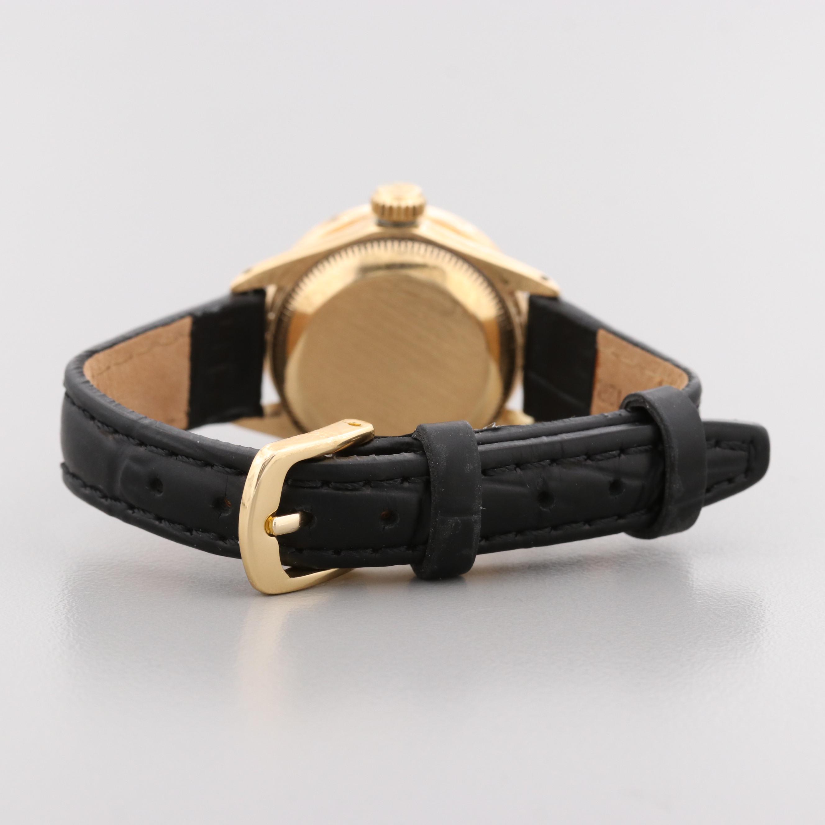 Rolex Datejust 18K Yellow Gold Watch With Diamond Bezel, 1966