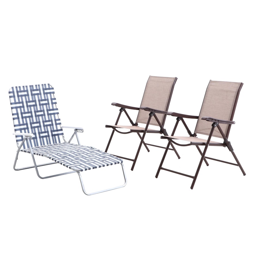 Apex Living Folding Patio Chairs and Chaise Lounge