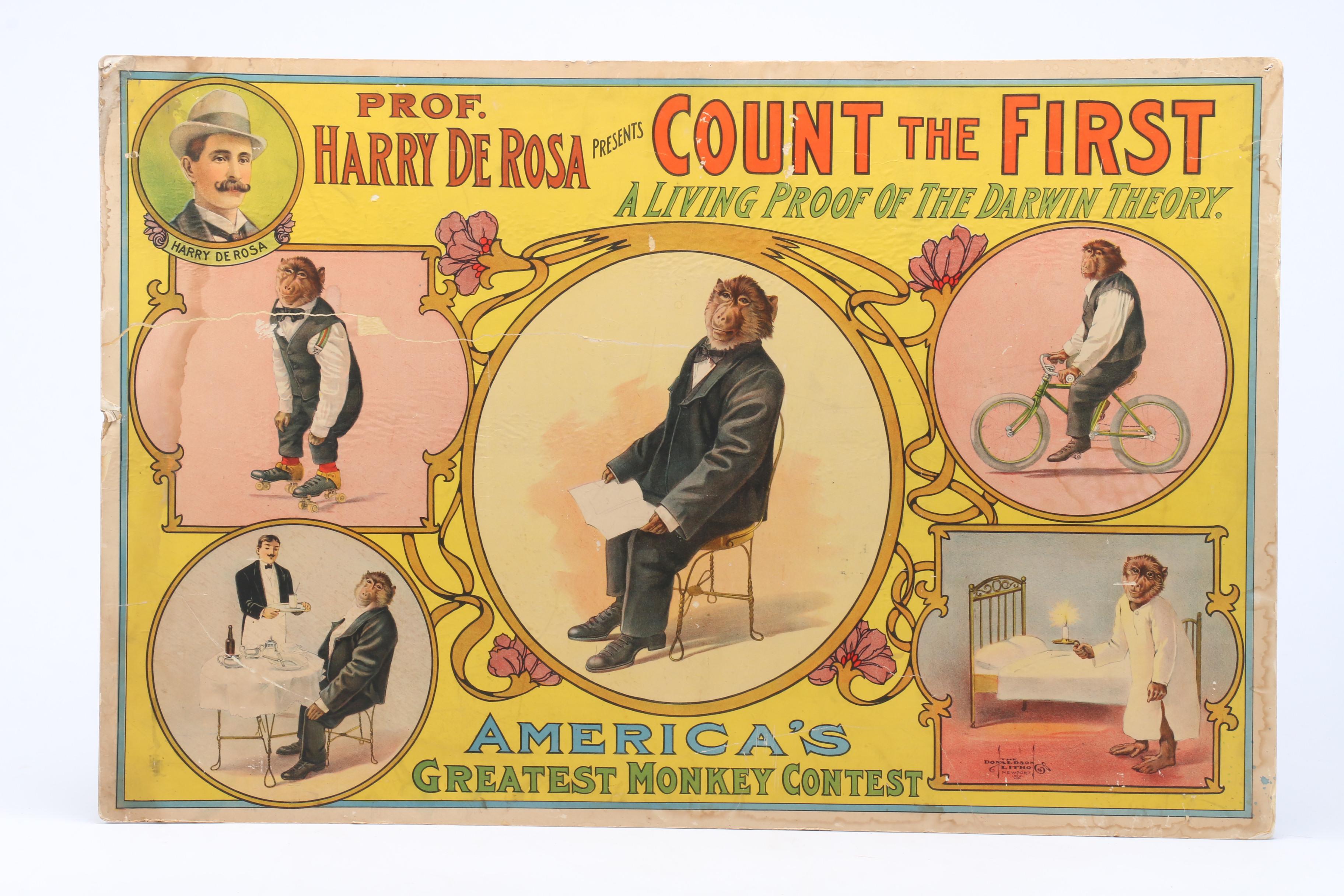 "America's Greatest Monkey Contest" Color Lithograph Advertisement