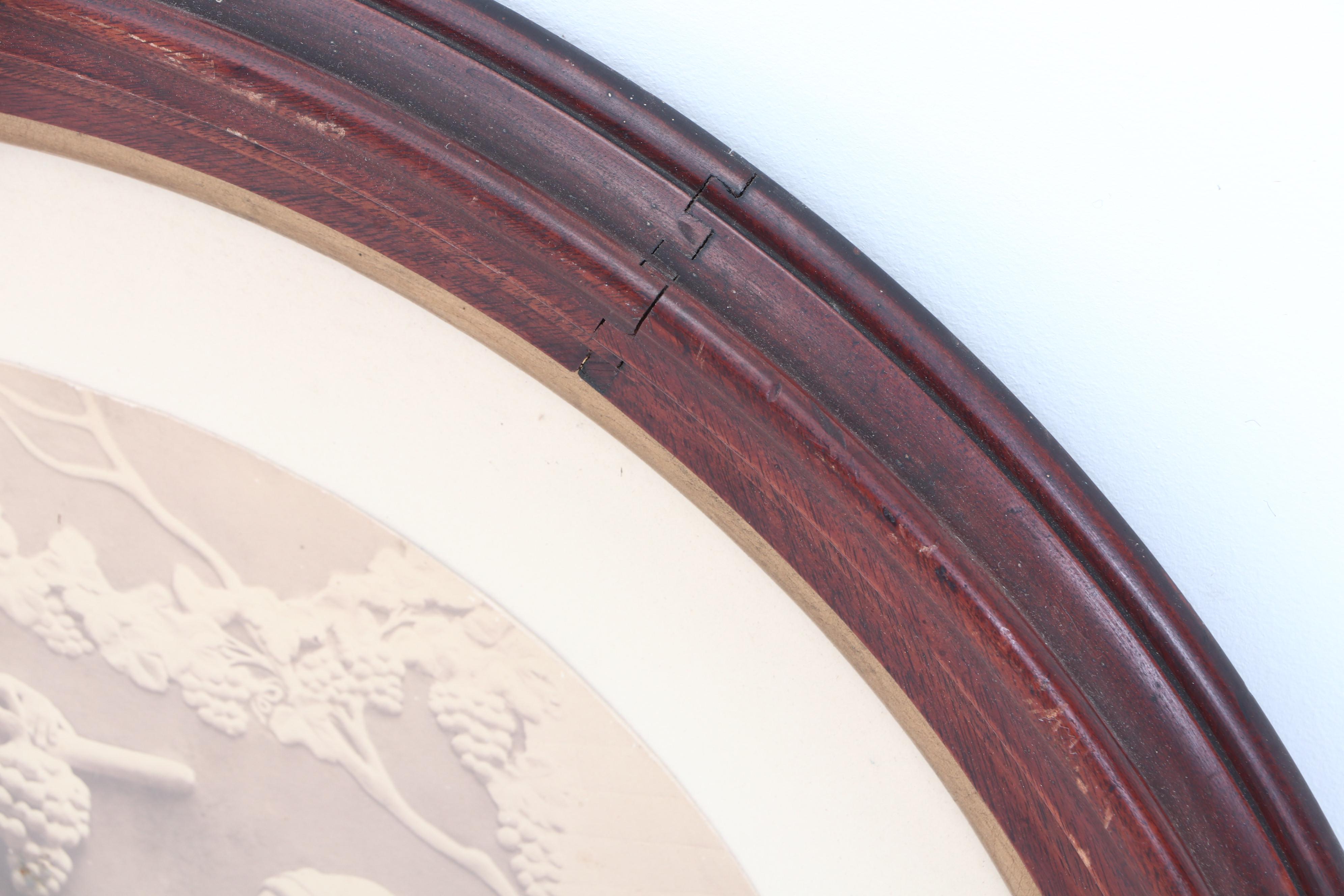 Four Victorian Walnut Frames with Albumen Greek Architectural Photos