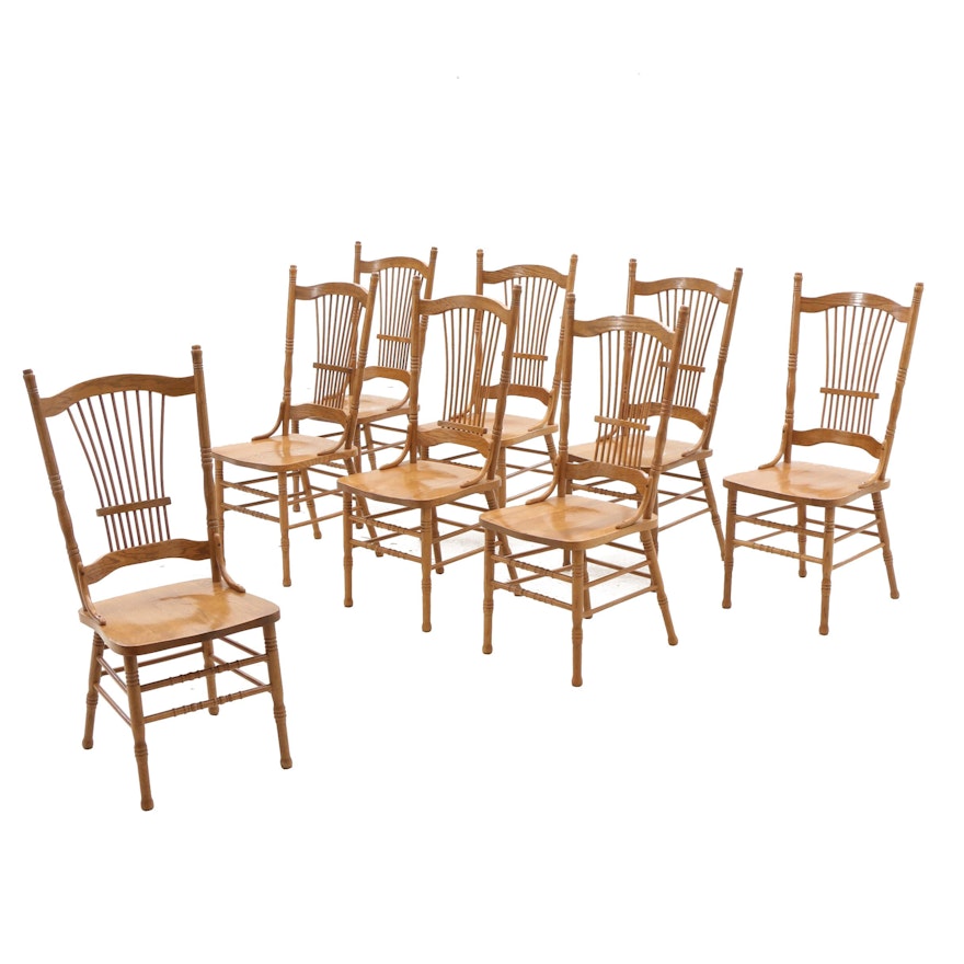 Eight Oak Dining Chairs