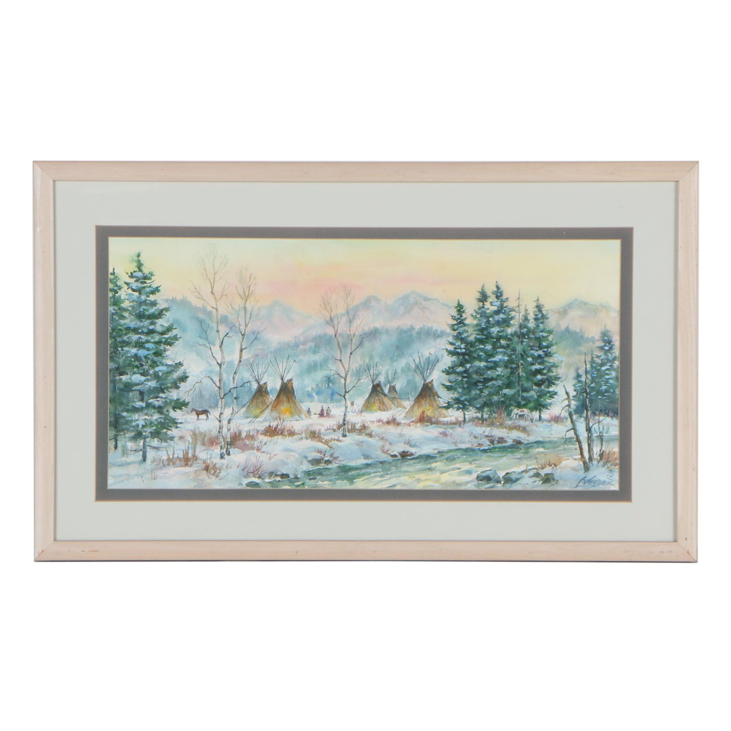 Larry Veeder Western Landscape Watercolor Painting